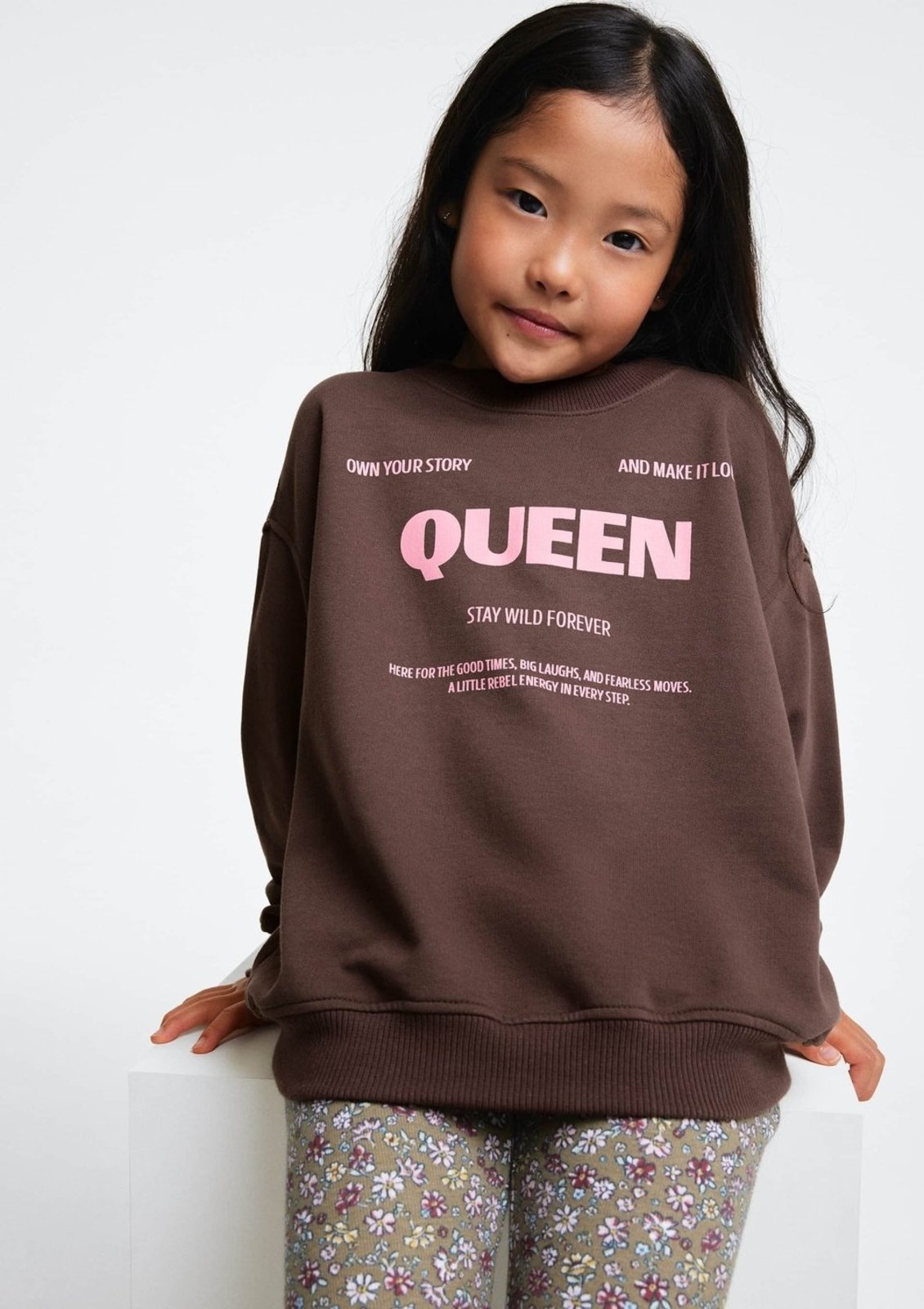 Infantil - Blusão De Moletom Menina Oversized Com Estampa Hering