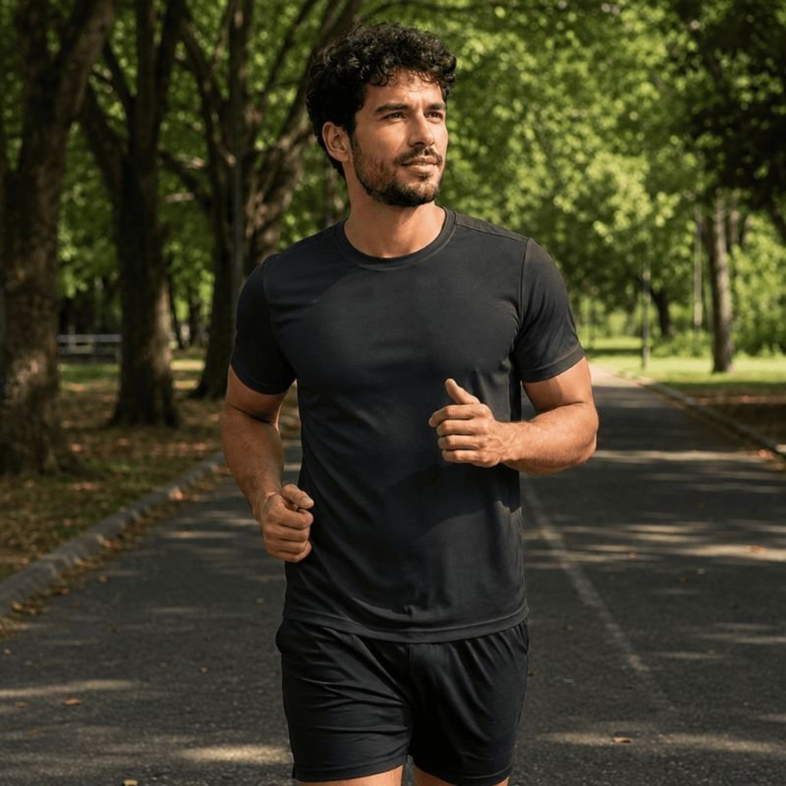 Camiseta Esportiva Masculina Slim Fitness Dry Fit Academia - Preto