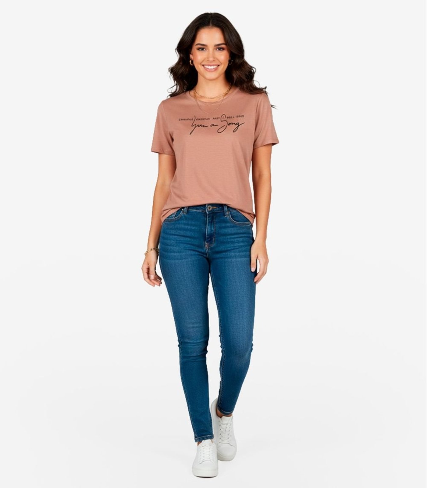 Vista 3 Blusa Feminina Em Viscotricot Infinita Cor marrom INFINITA COR marrom