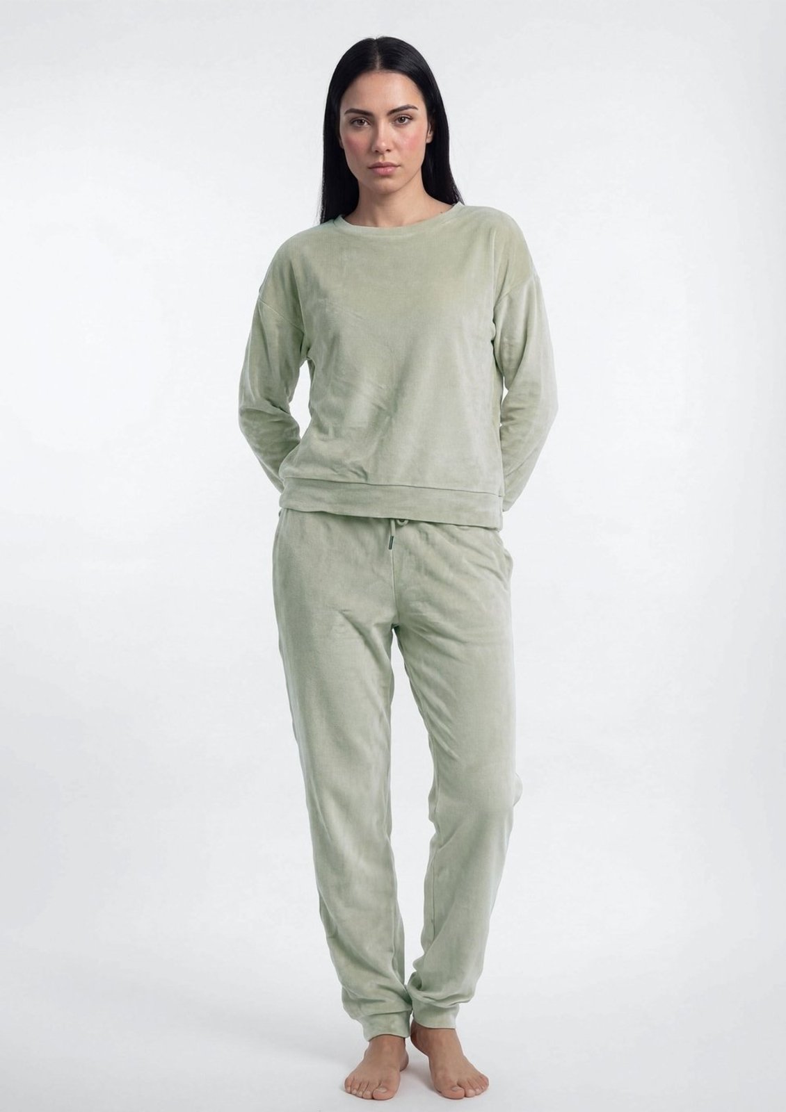 Pijama Longo Feminino Em Plush Hering
