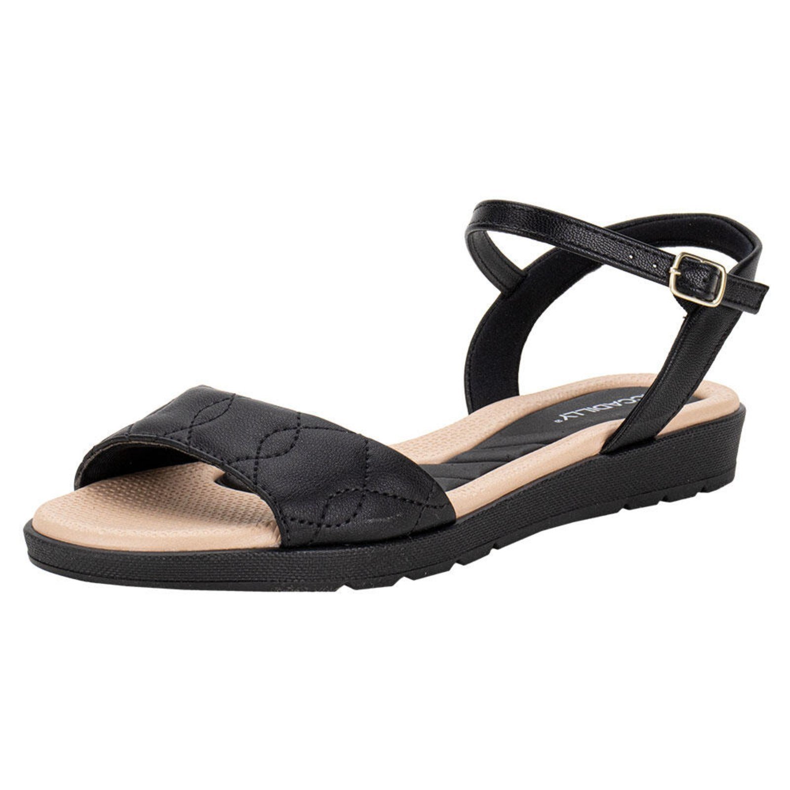 Sandália Feminina Flat Piccadilly 410036 0084136 Preto