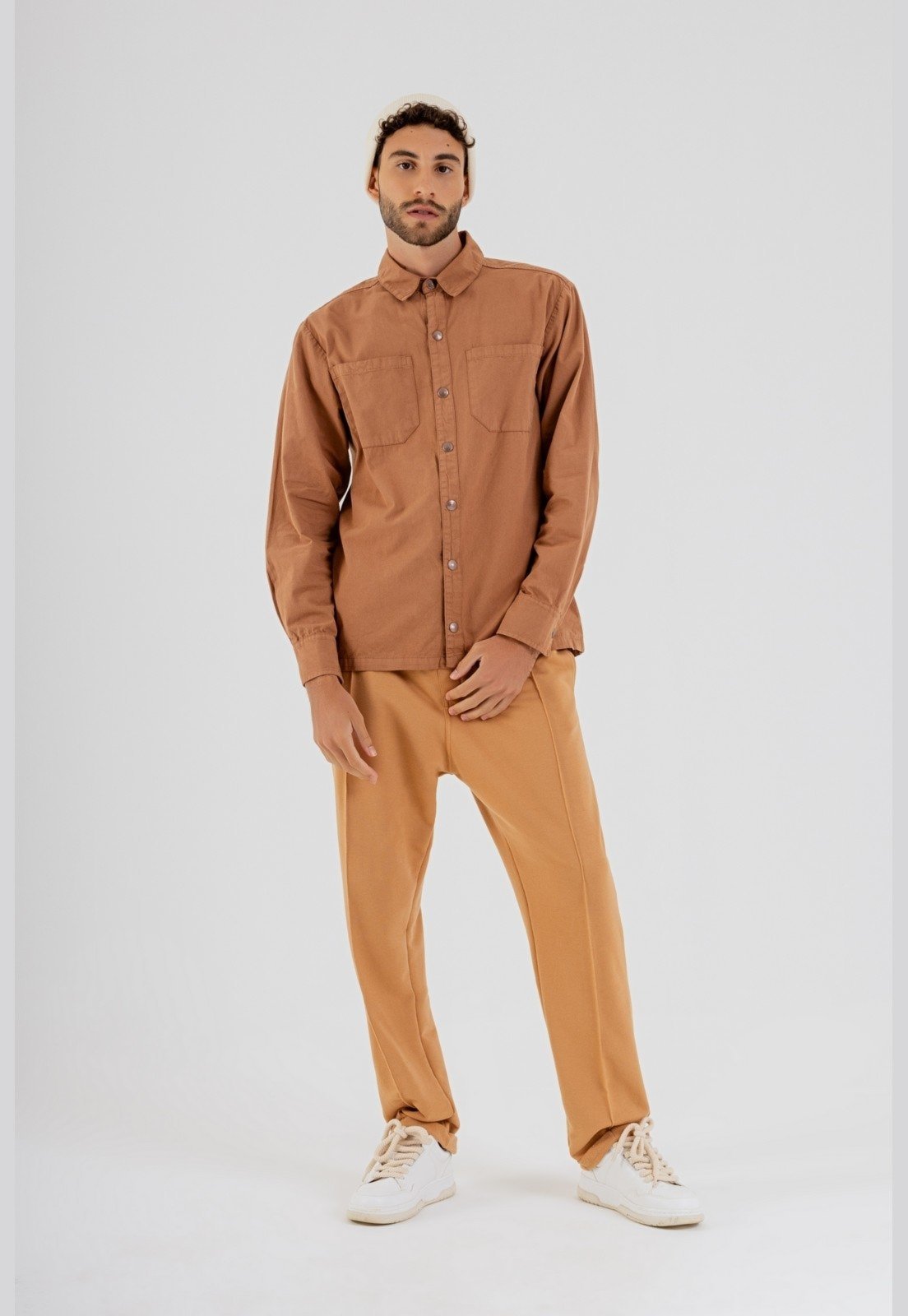 Camisa Masculina em Sarja The Philippines Marrom
