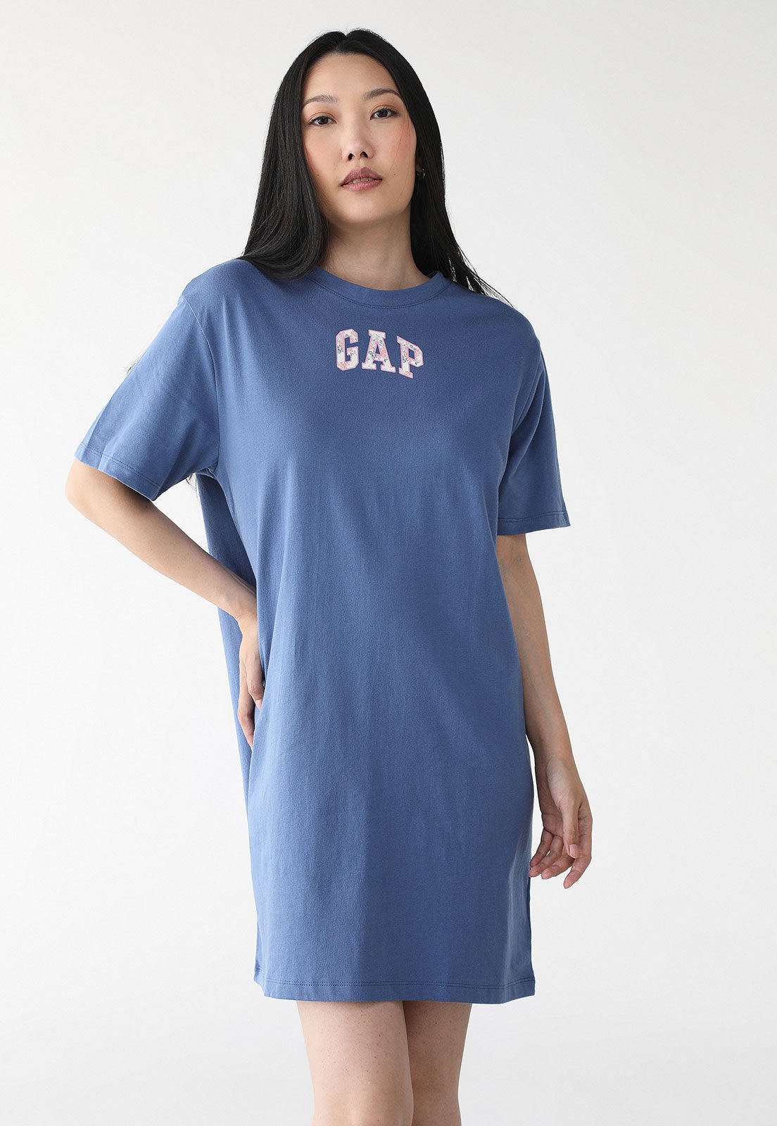 Vestido GAP Curto Logo Azul