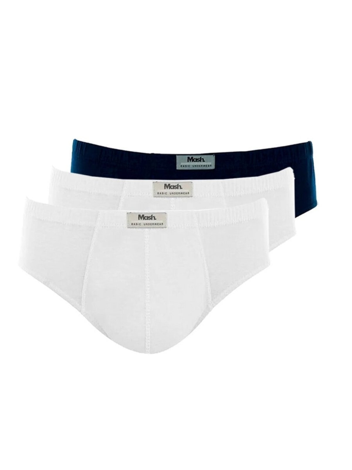 Kit com 3 Cuecas Slip Mash 074.58 Azul Marinho
