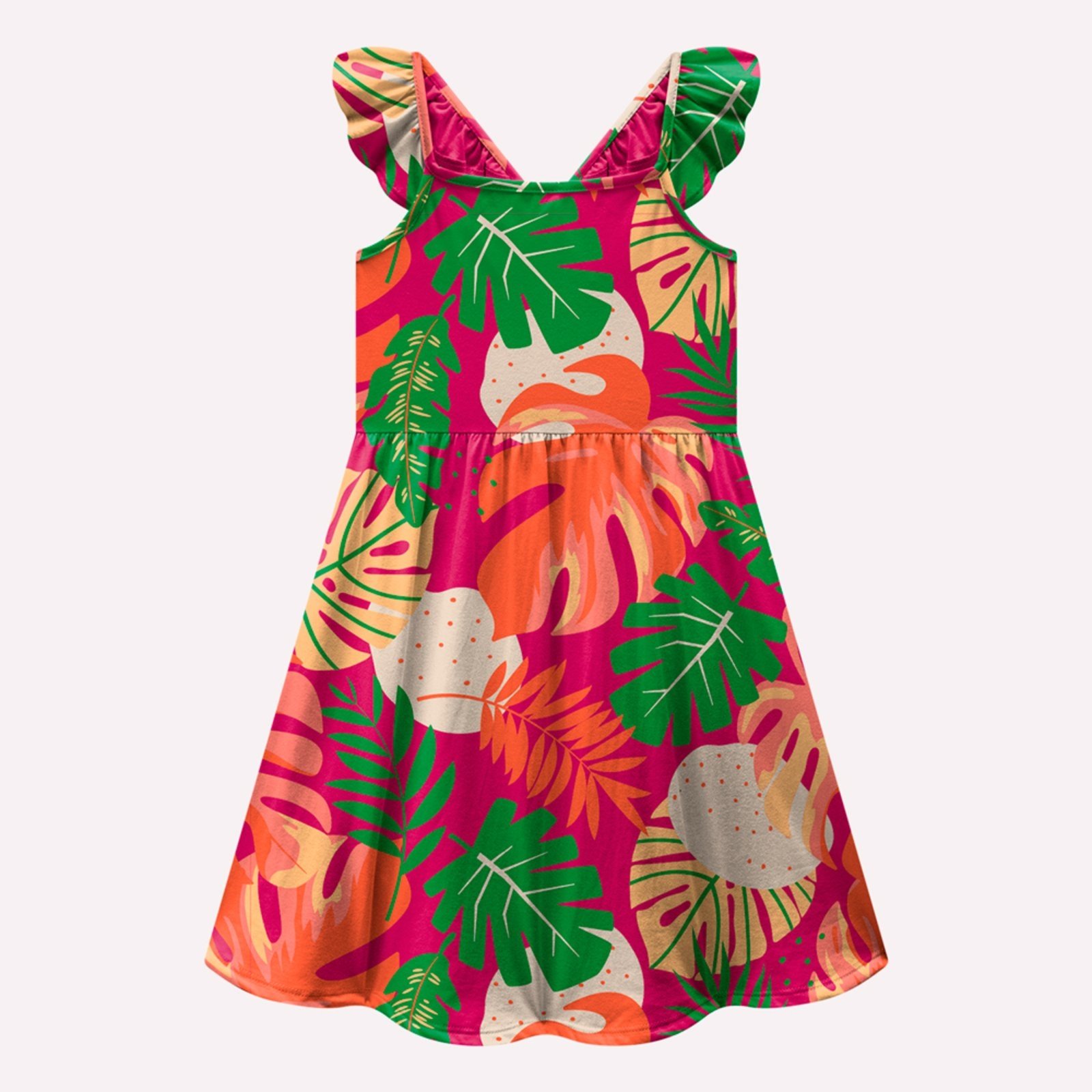 Vista 3 Infantil - Vestido Menina Folhagem Kyly azul Kyly azul