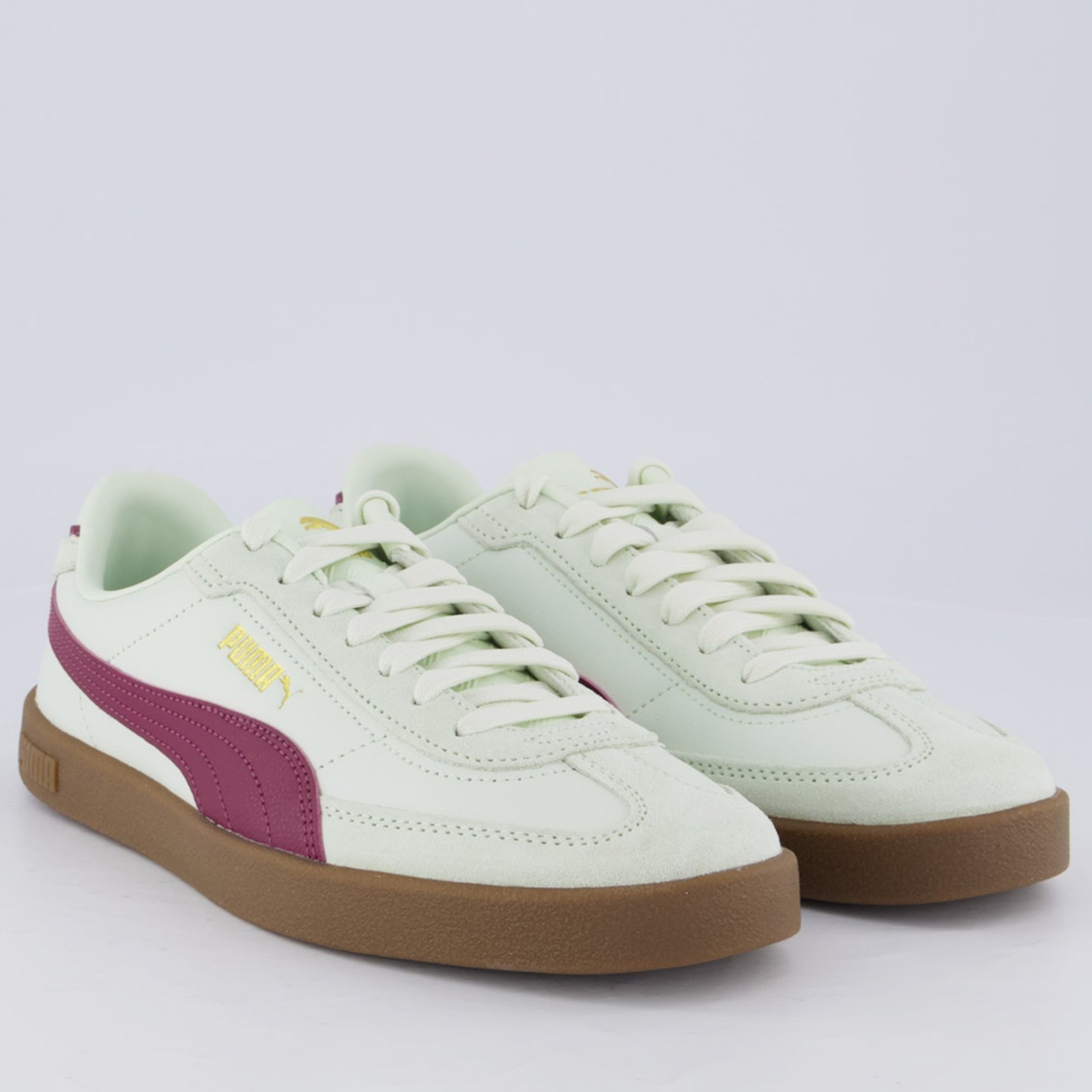 Vista 3 Tênis Puma Club II Feminino e Vinho verde Puma verde