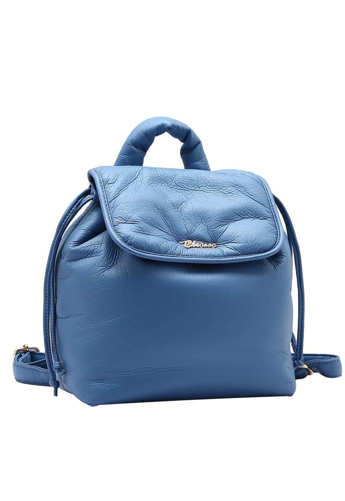 Mochila Feminina Chenson Original Puffer Costas Azul 8484994