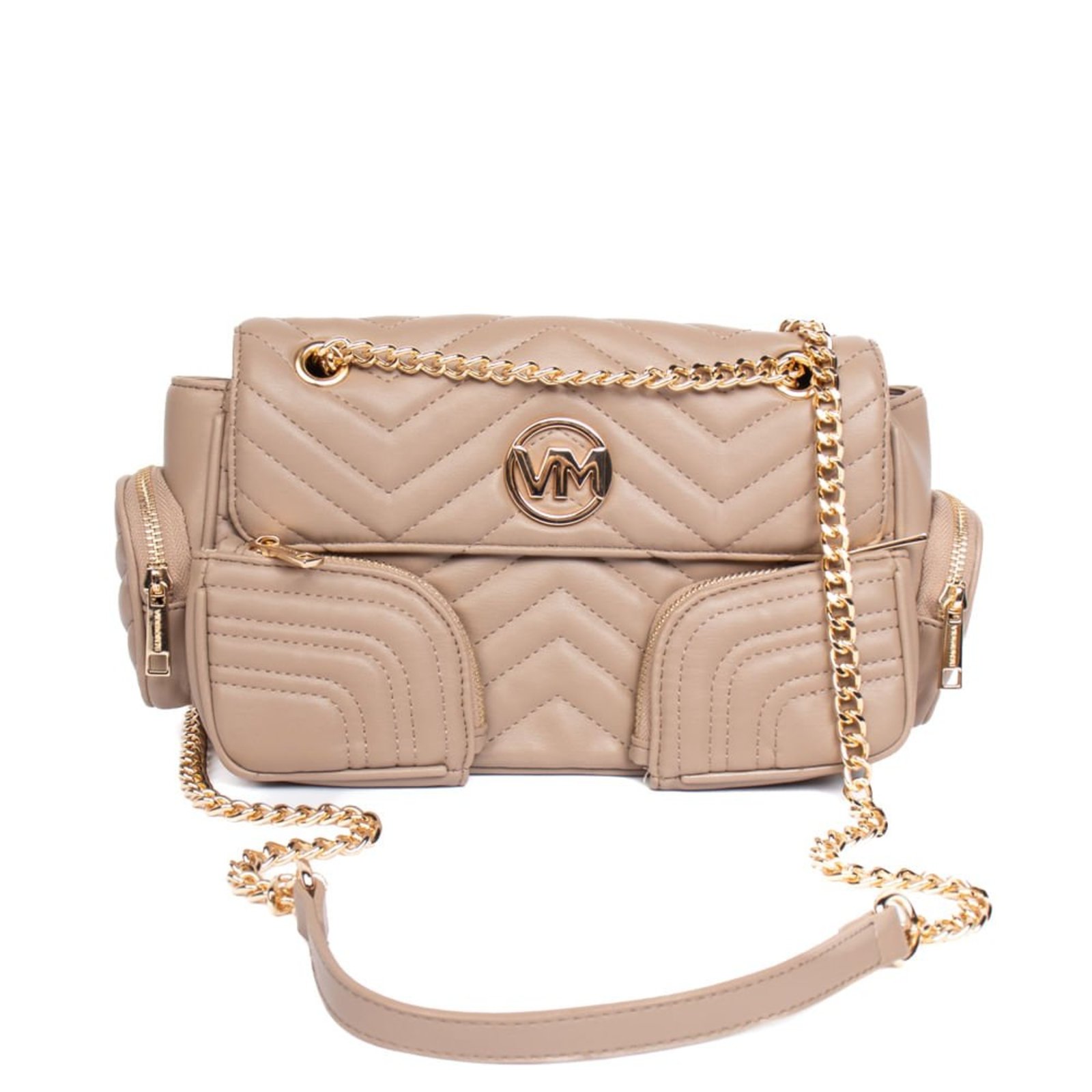 Bolsa Feminina Via Marte Pequena Tiracolo Multipocket Bege