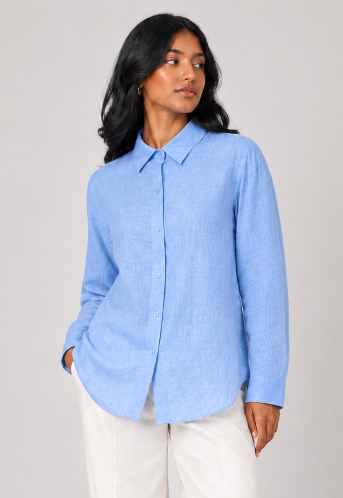 Camisão Liso Manga Longa Salvatore Azul
