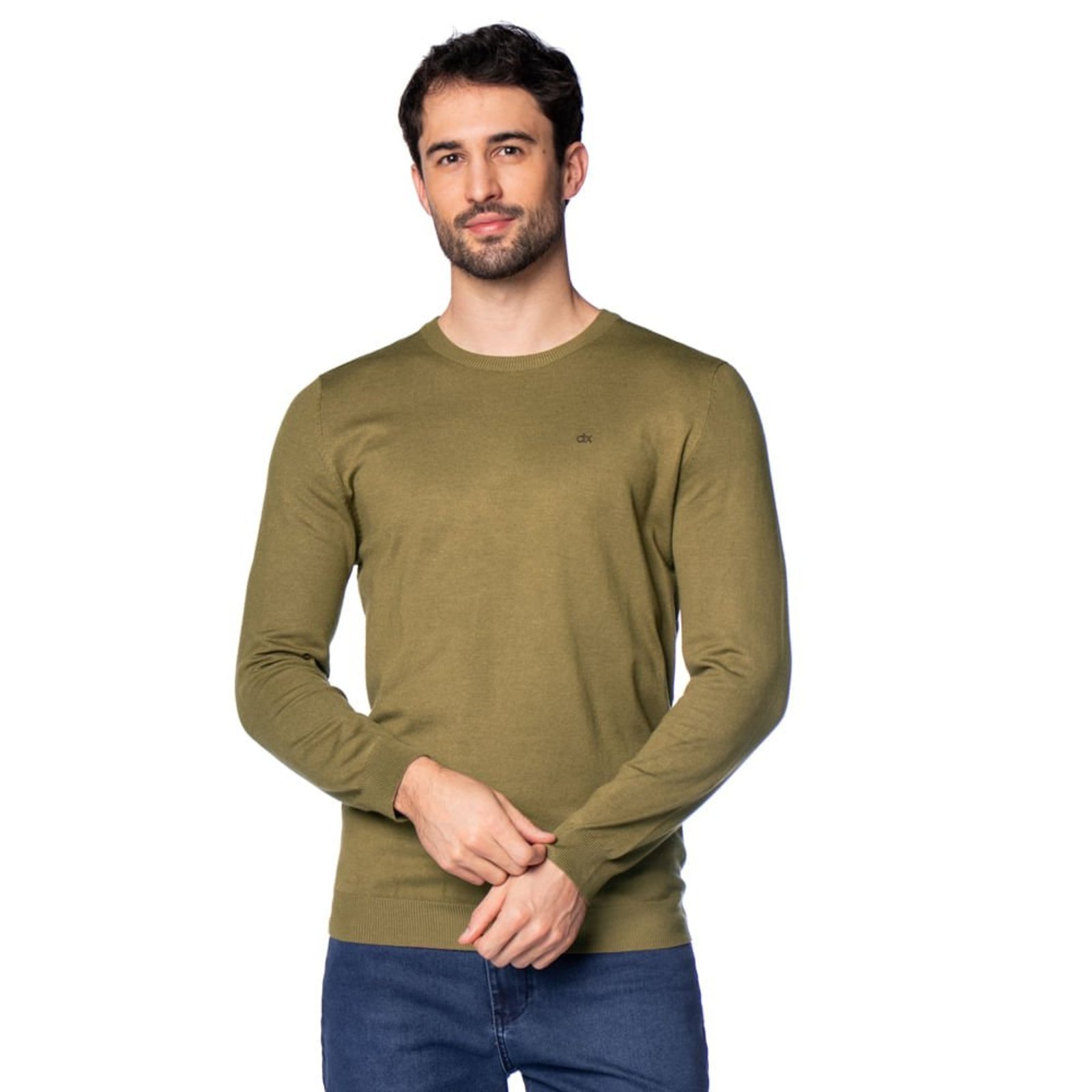 Suéter Masculino Dixie Tricot Canelado Verde