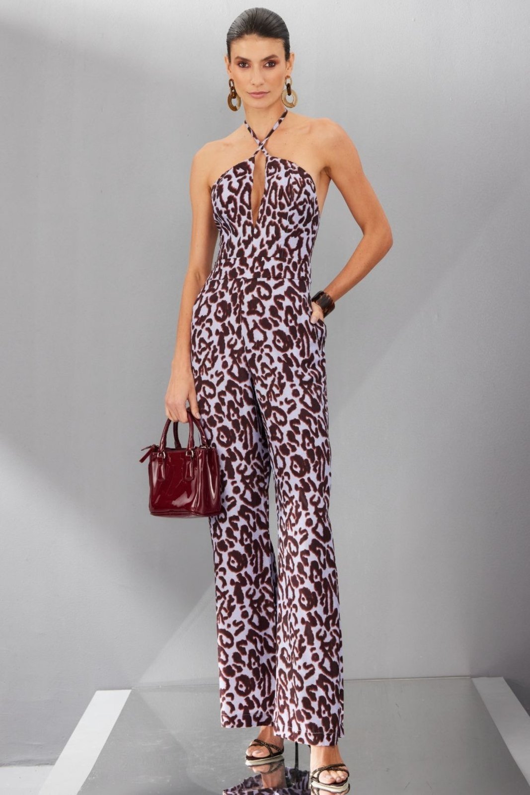 Macacão Pantalona Animal Print Smk Estampado