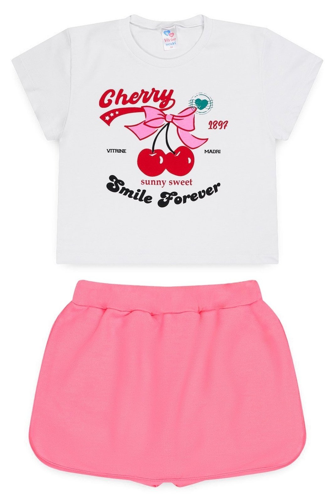 Infantil - Conjunto Juvenil Verão Feminino Cherry Sweet