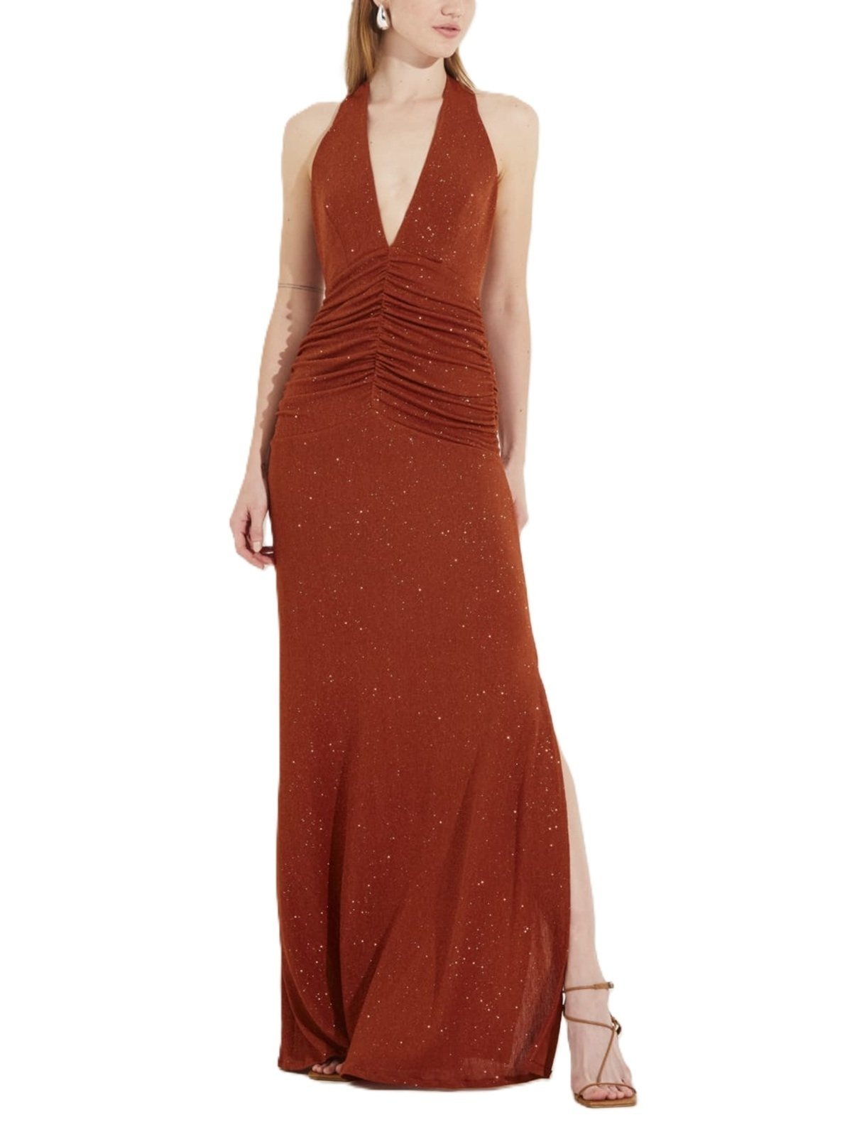 Vestido Forum com Brilho Marrom