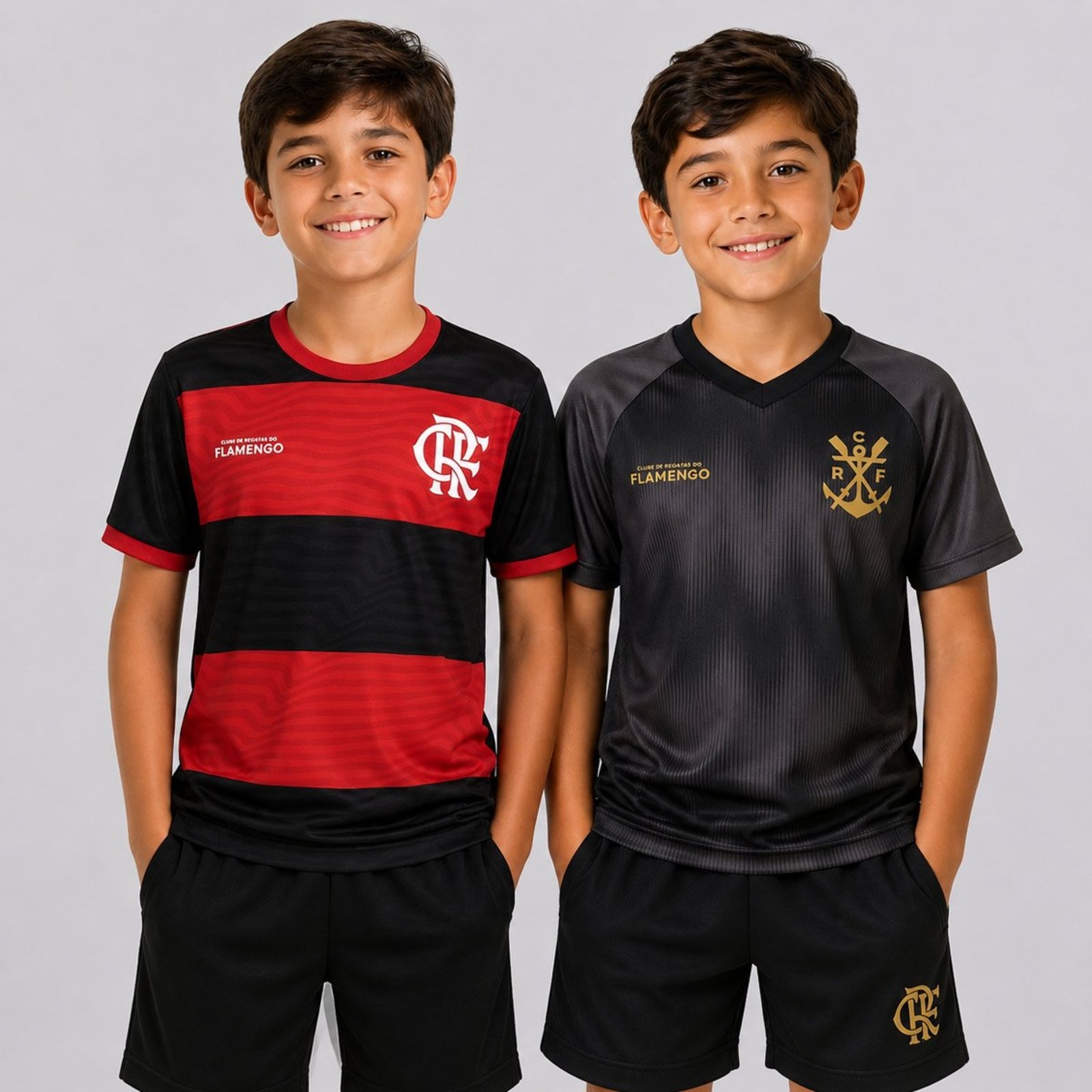 Kit 2 Camisas Flamengo Emoção e Energia Preto