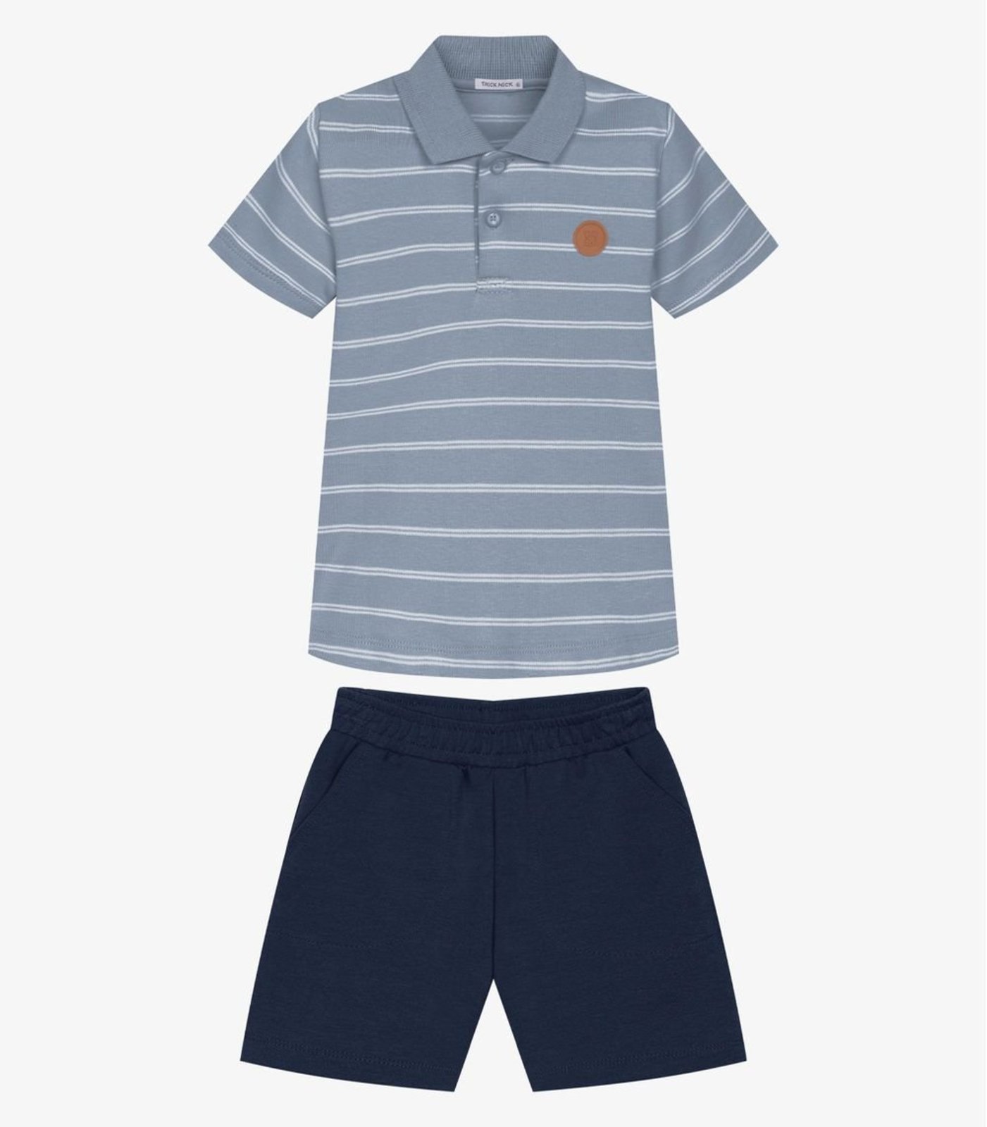 Infantil - Conjunto Polo Com Bermuda Trick Nick Azul