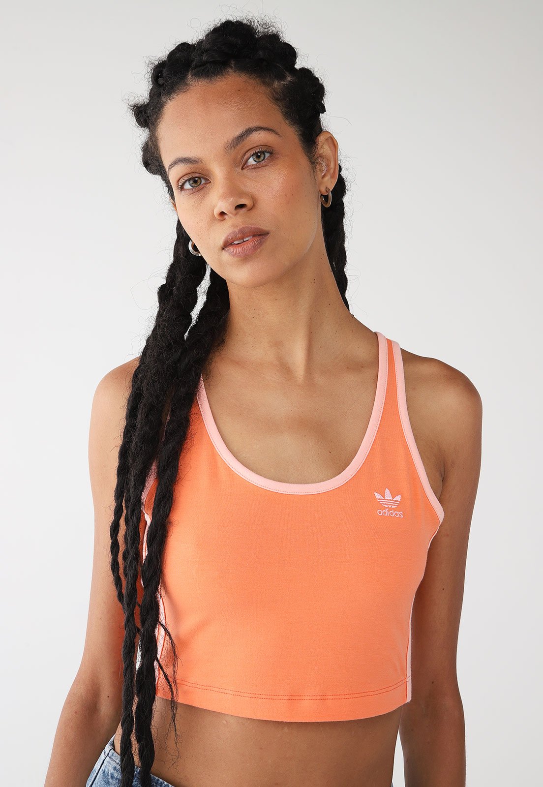 Regata adidas Originals Reta Adicolor Três Listras Laranja