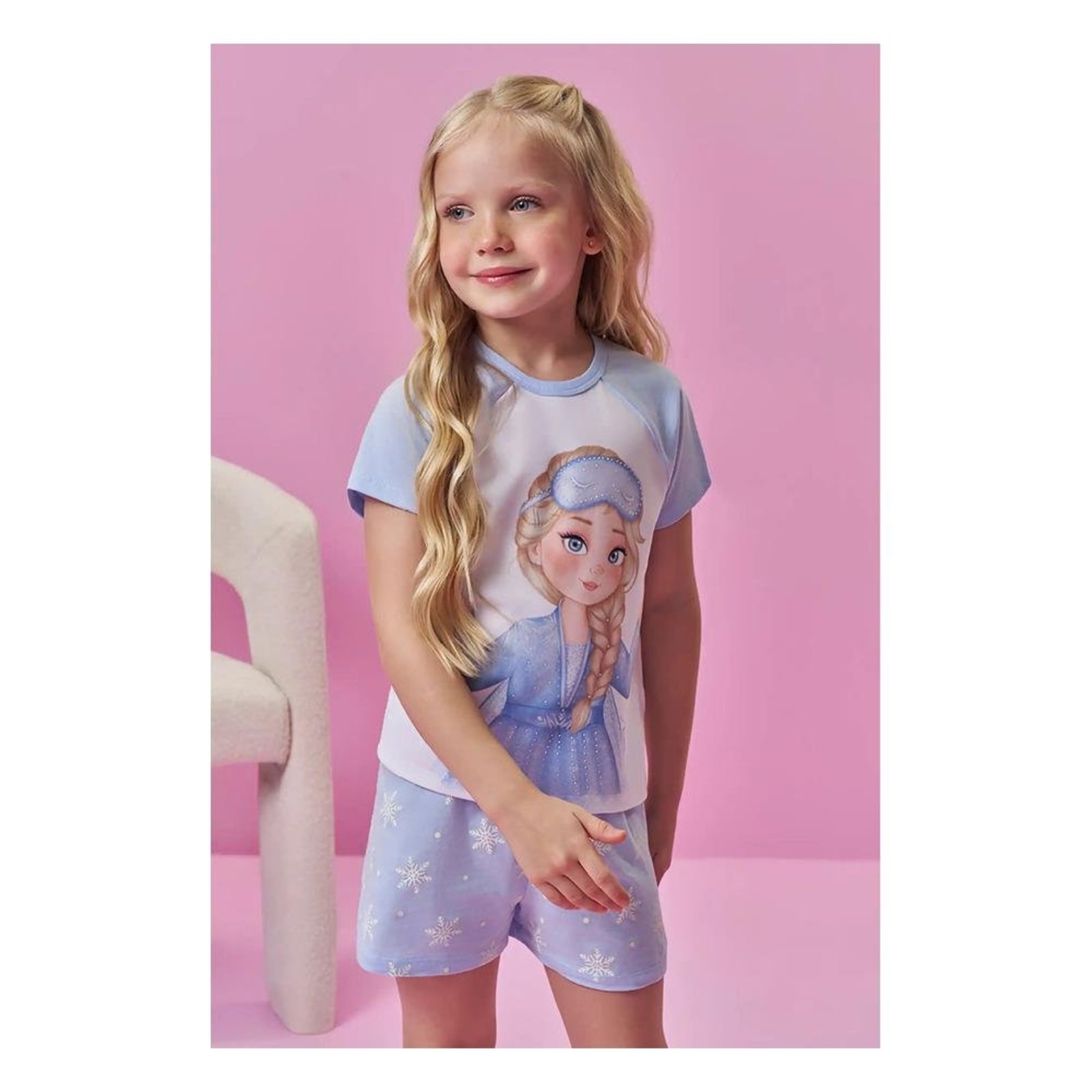 Pijama Menina Azul Estampada Kukiê 10 Unico