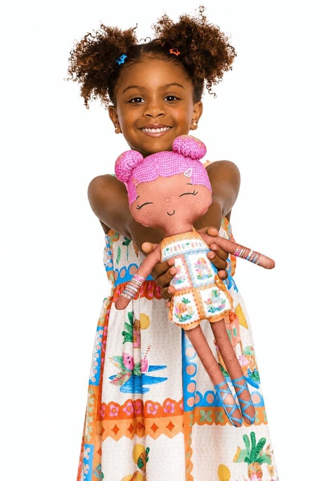 Infantil - Almofada Boneca Delícias de Verão Alphabeto Laranja