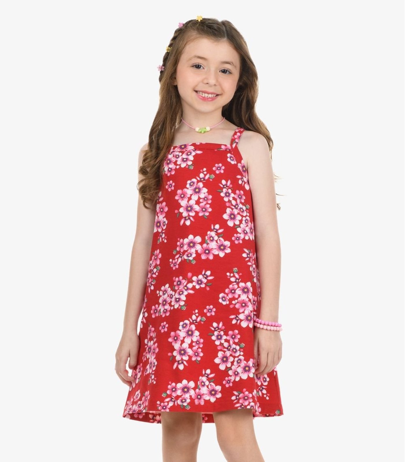 Infantil - Vestido Cotton Rovi Vermelho