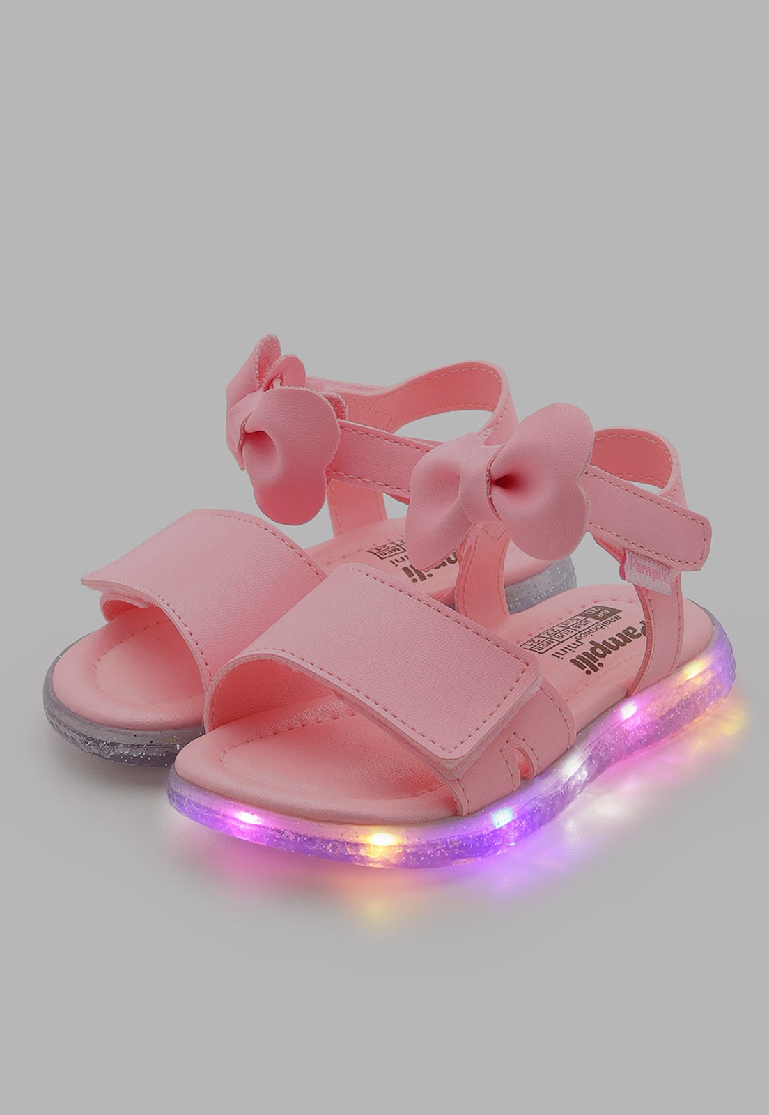 Infantil - Sandália Pampili Laço LED Rosa