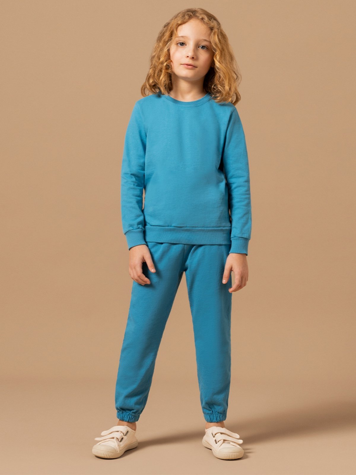 Infantil – Conjunto Bugbee Moletom Menino Blusa Manga Longa Gola Redonda Calça Azul Azure