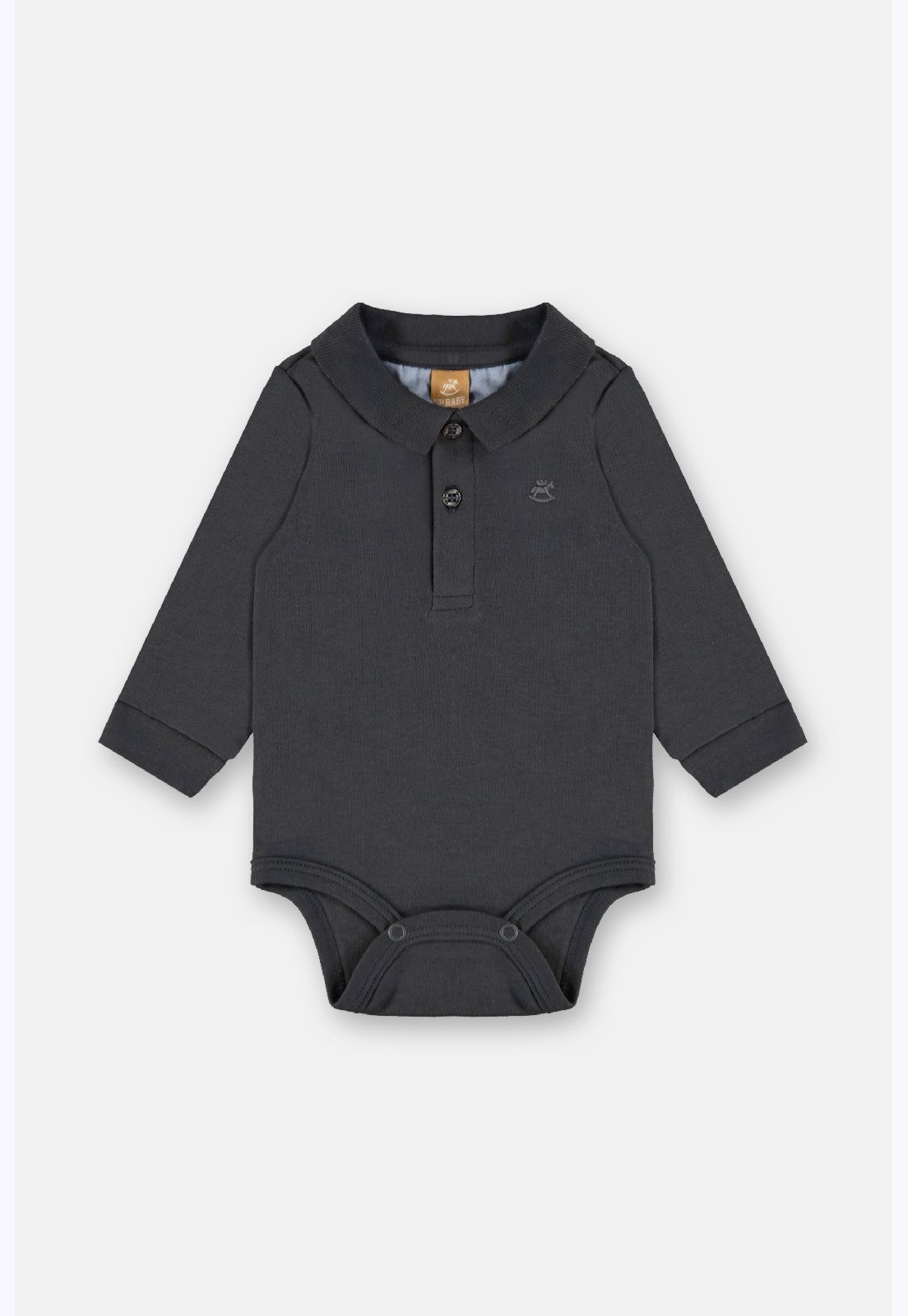 Infantil - Body Polo Manga Longa Menino Up Baby Cinza