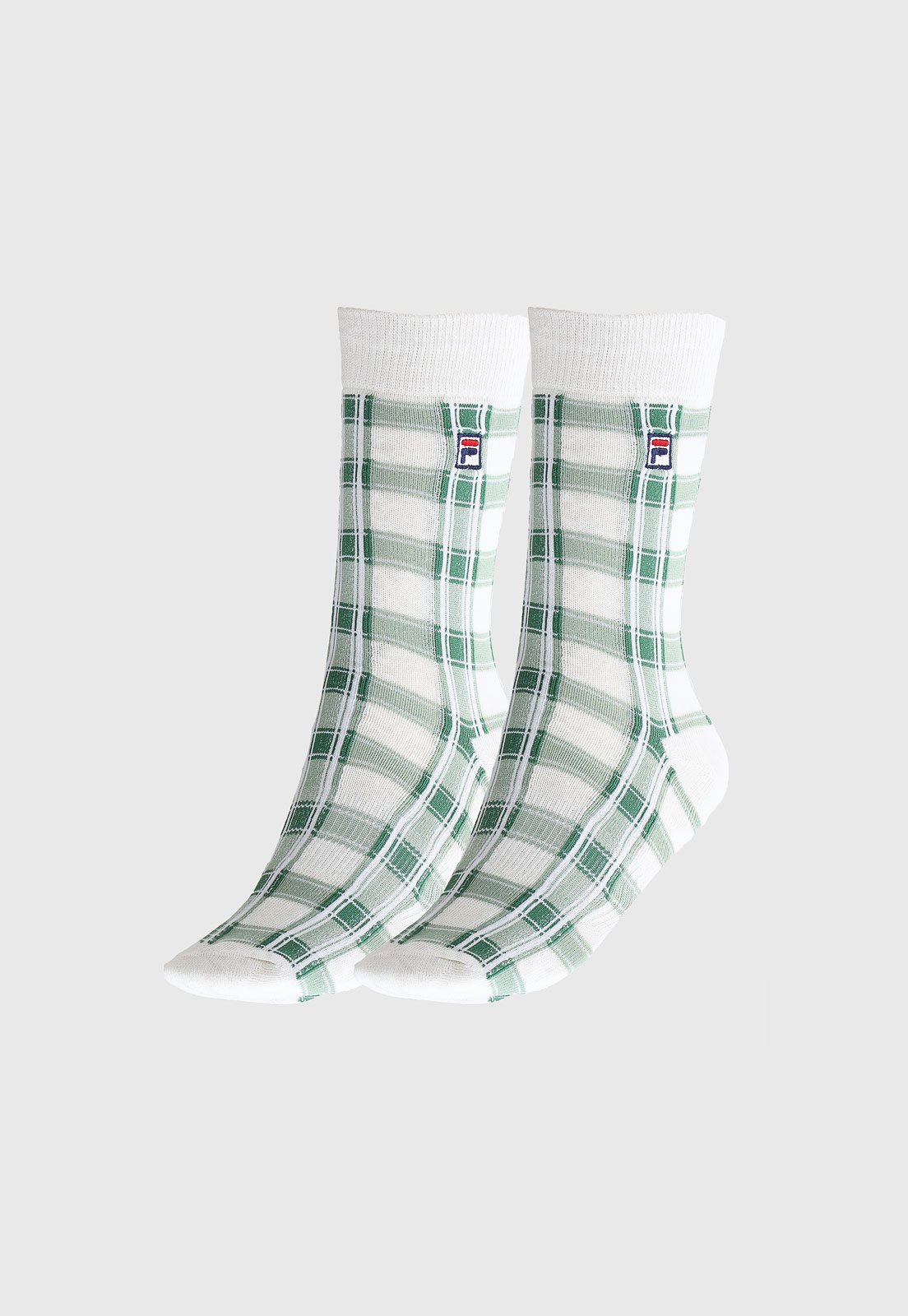 Meia Unissex Fila Cano Alto Sport Life Xadrez Off-White