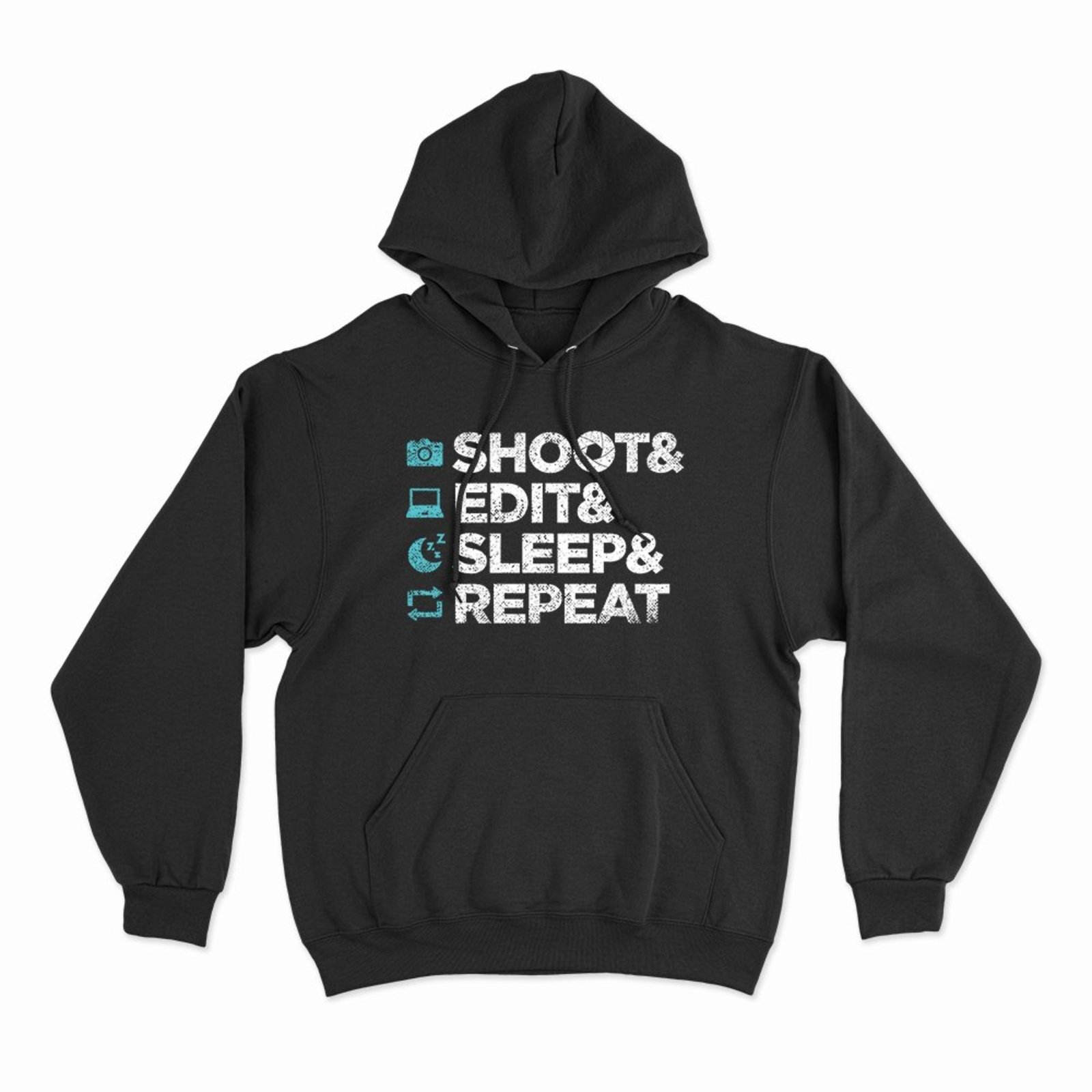 Moletom Com Capuz Shoot Repeat - Preto - Casual - Studio Geek