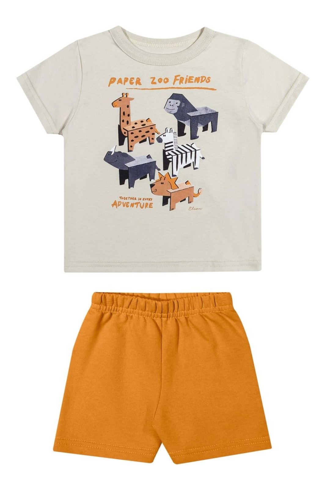 Infantil - Conjunto Menino Animais Elian Laranja