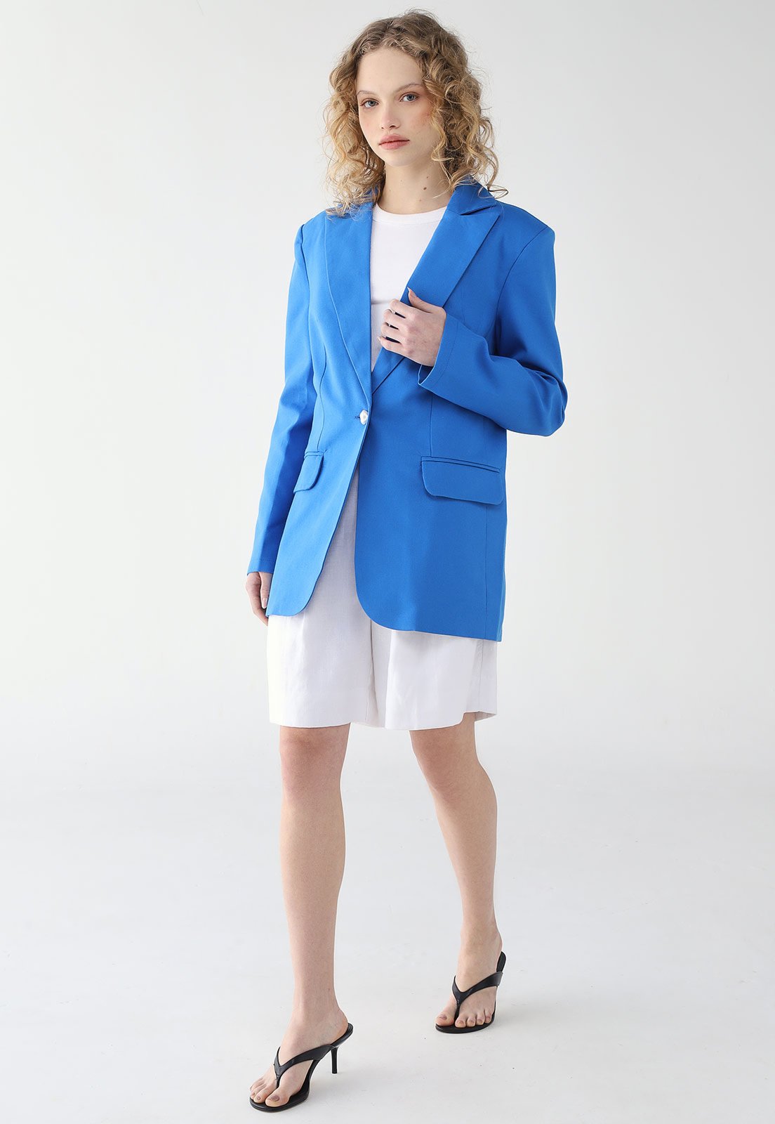 Vista 3 Blazer Lança Perfume Reto Tradicional azul Lança Perfume azul