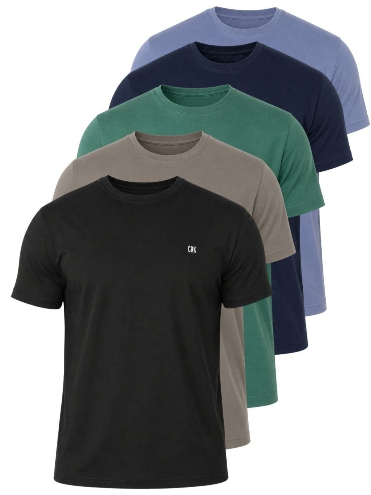 Kit 5 Camisetas Masculinas Algodão Básicas Lisas Crocker