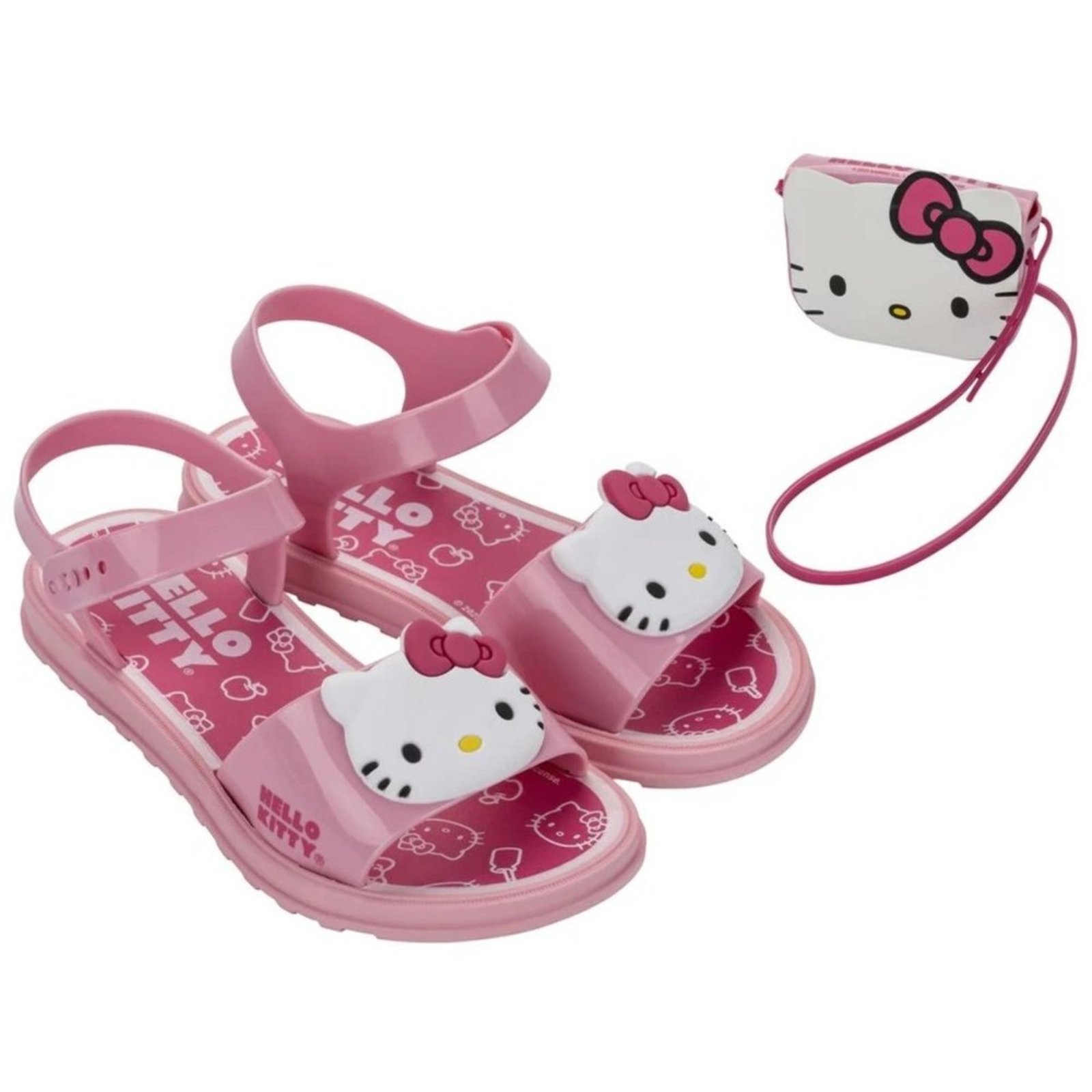 Infantil – SANDÁLIA GRENDENE HELLO KITTY MY STYLE COM BOLSA 23349 Grendene Rosa