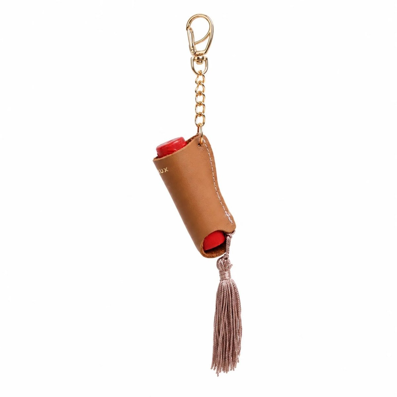 Porta Batom Unitário em Couro com Tassel Artlux 002 Caramelo