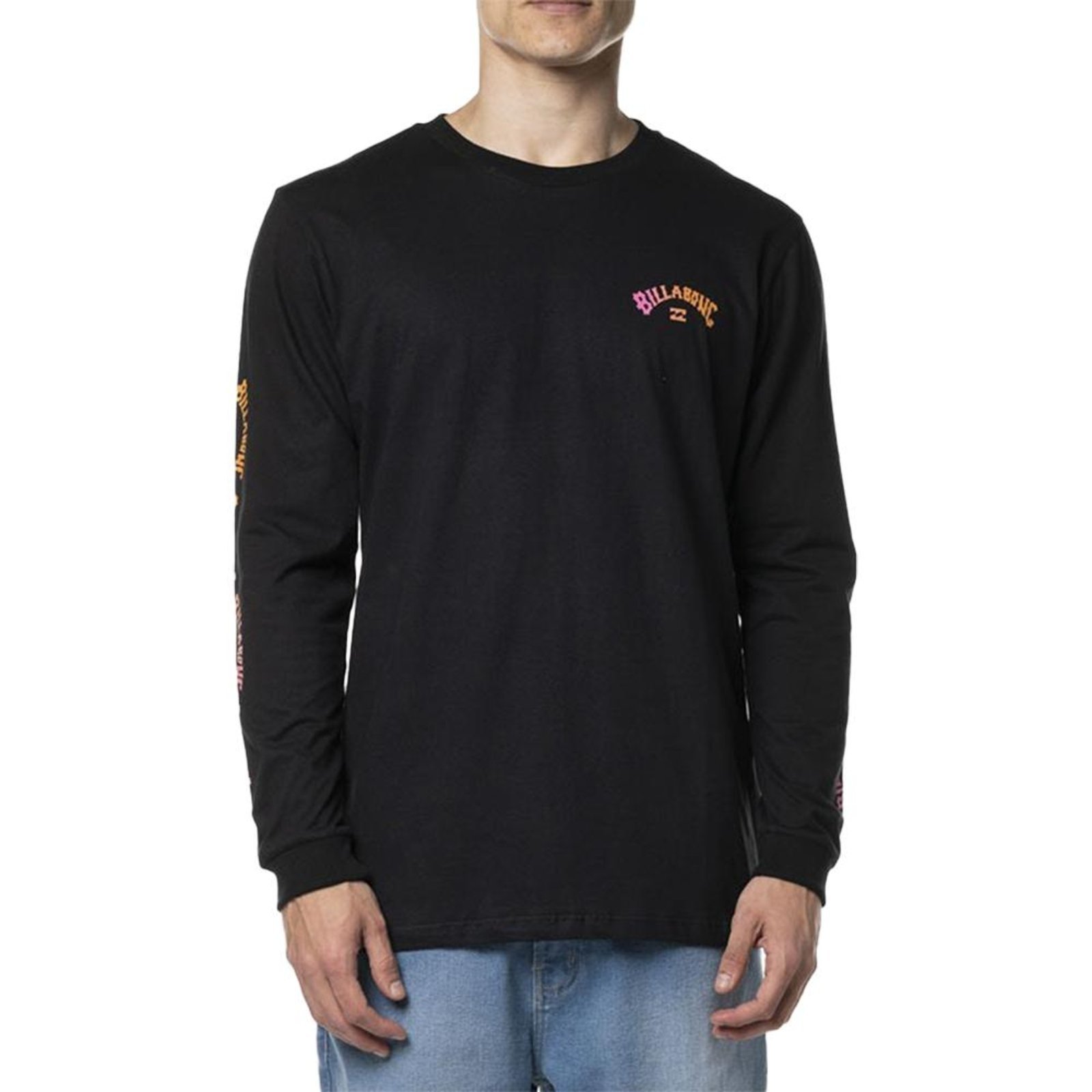 Camiseta Billabong Manga Longa Snaking Arches WT24 Preto