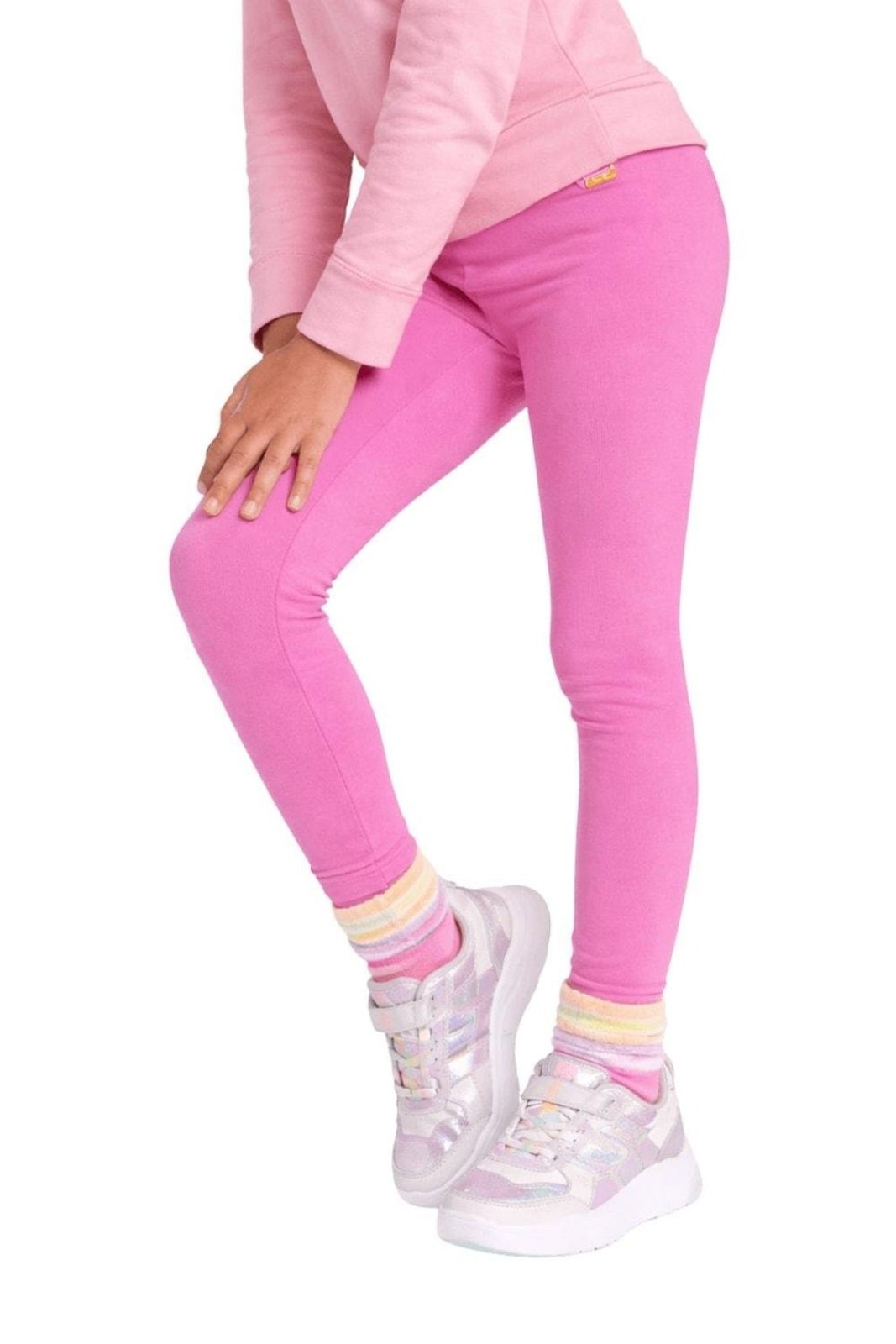 Infantil - Legging Moletinho Menina Básico Alphabeto Roxo