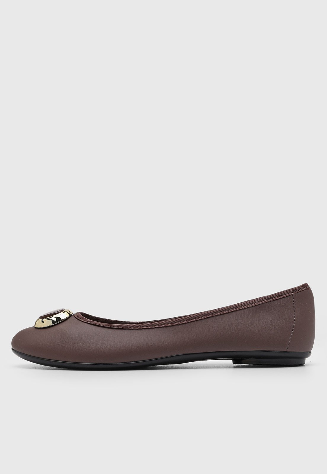 Vista 2 Sapatilha Feminina Moleca Detalhe Metálico caramelo MOLECA caramelo