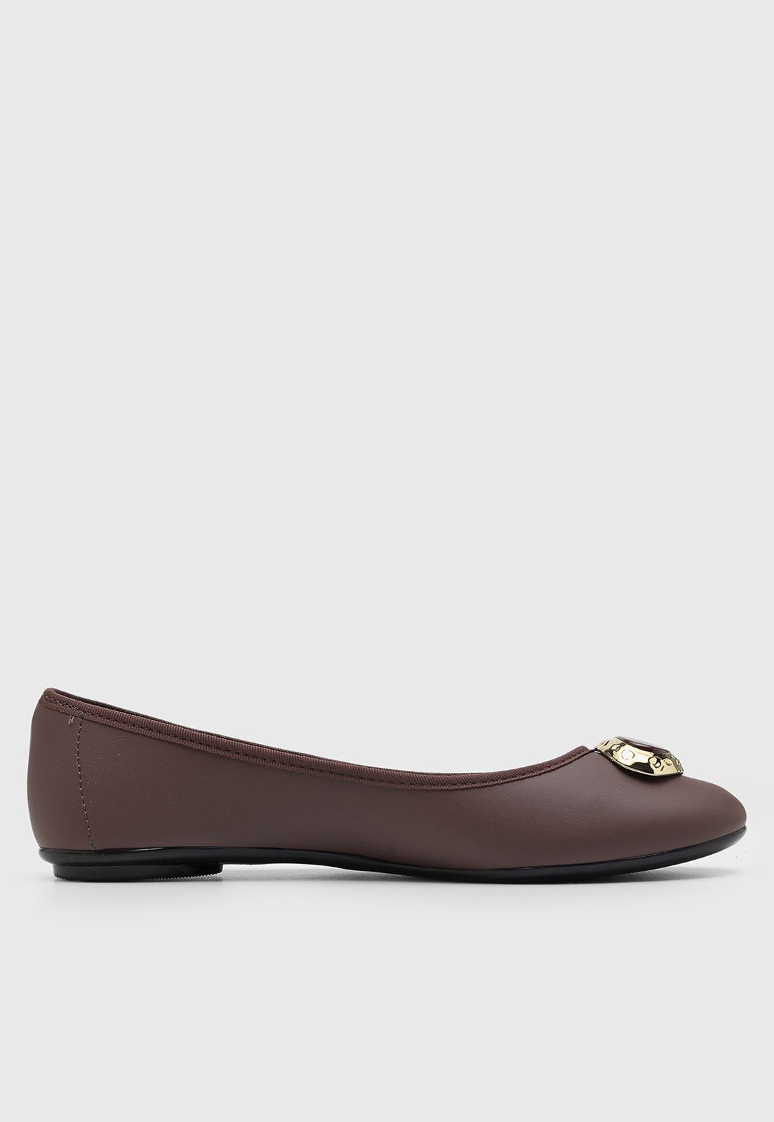 Vista 3 Sapatilha Feminina Moleca Detalhe Metálico caramelo MOLECA caramelo