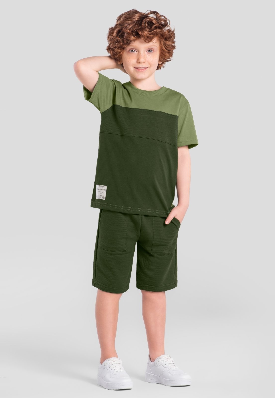 Infantil - Conjunto menino em moletinho sarjado Mundi