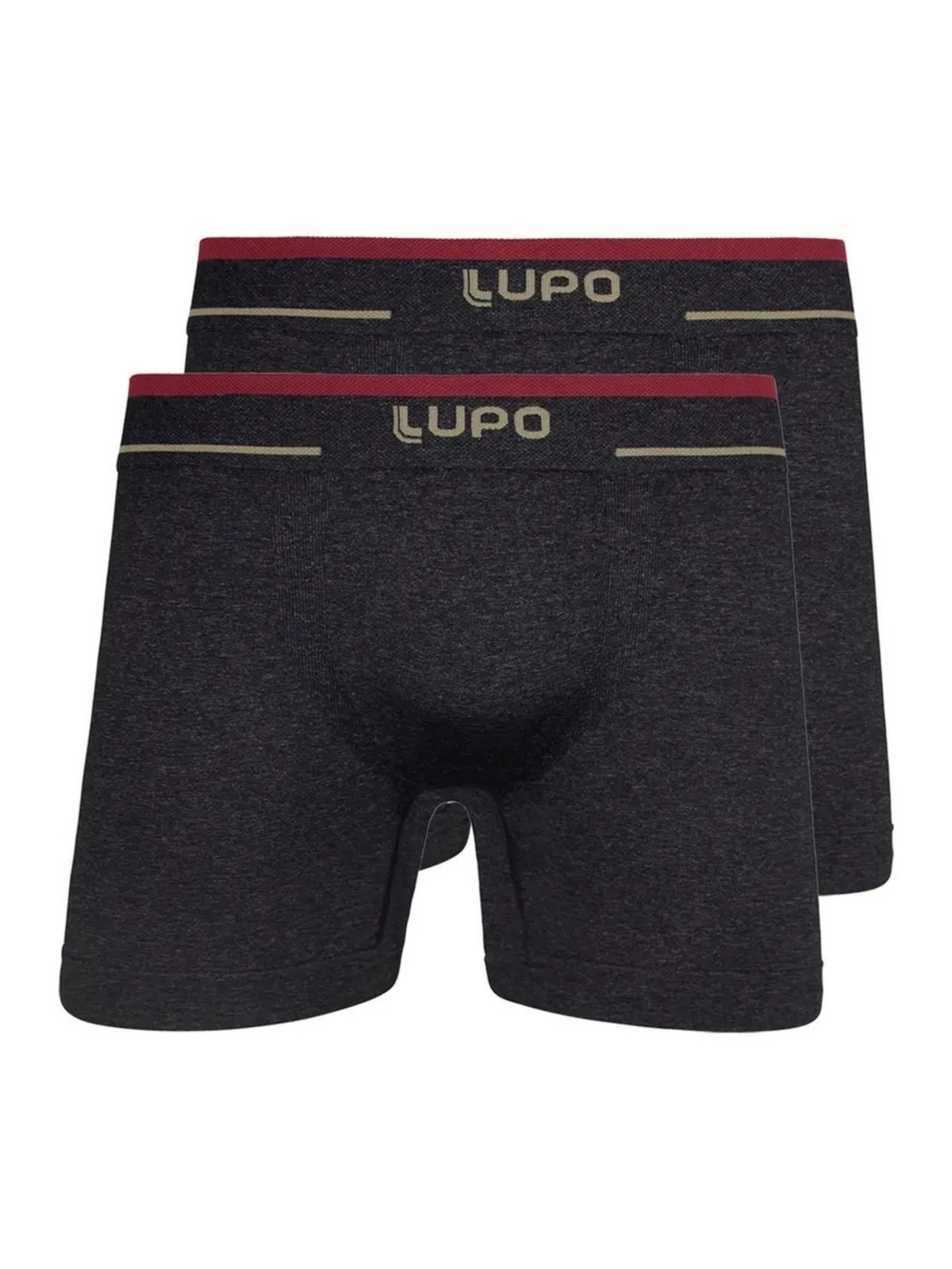 Kit com 2 Cuecas Boxer Lupo 17800-001 Plus Size Preto