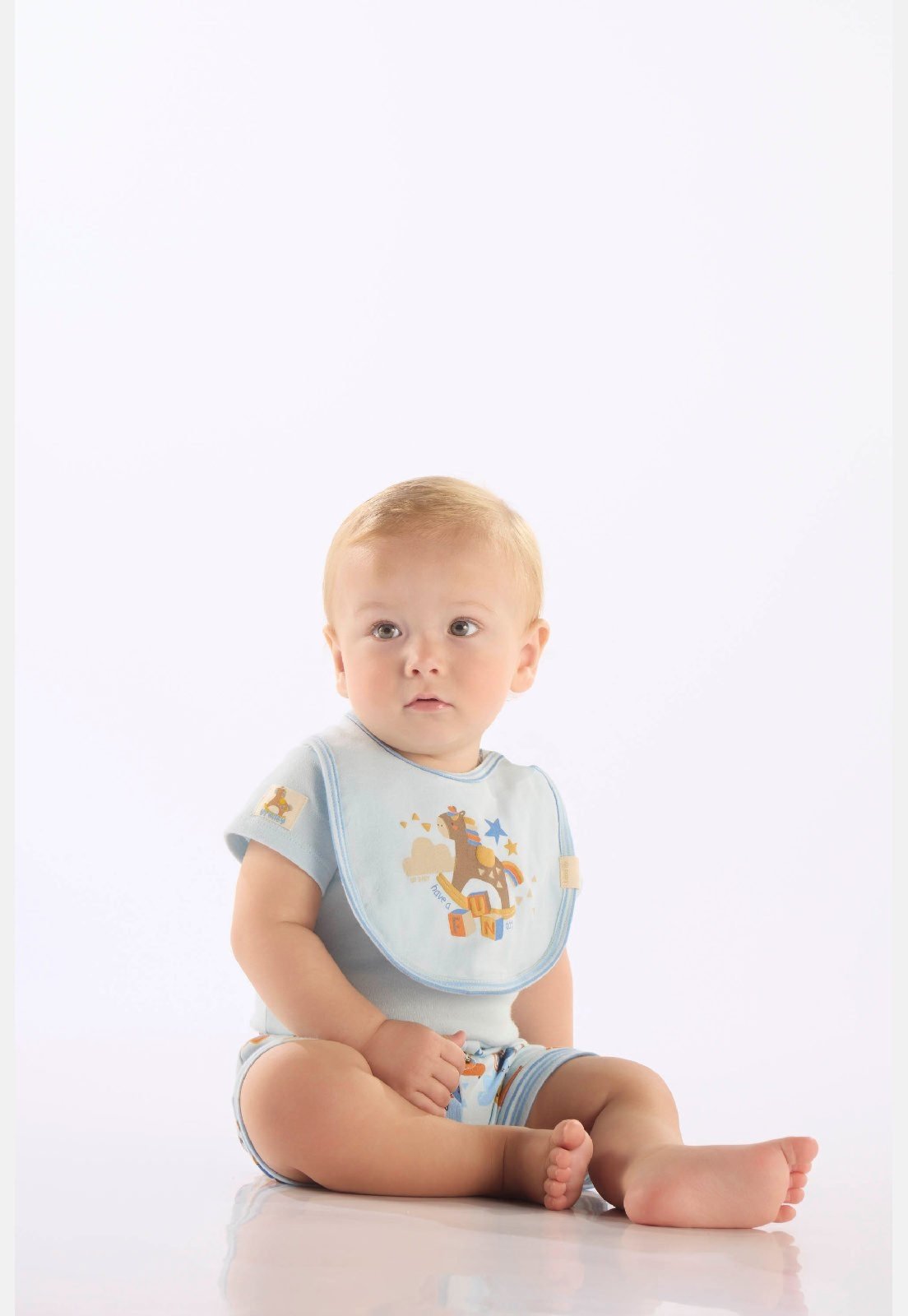 Infantil - Babador Unissex Forro Plástico Up Baby Azul