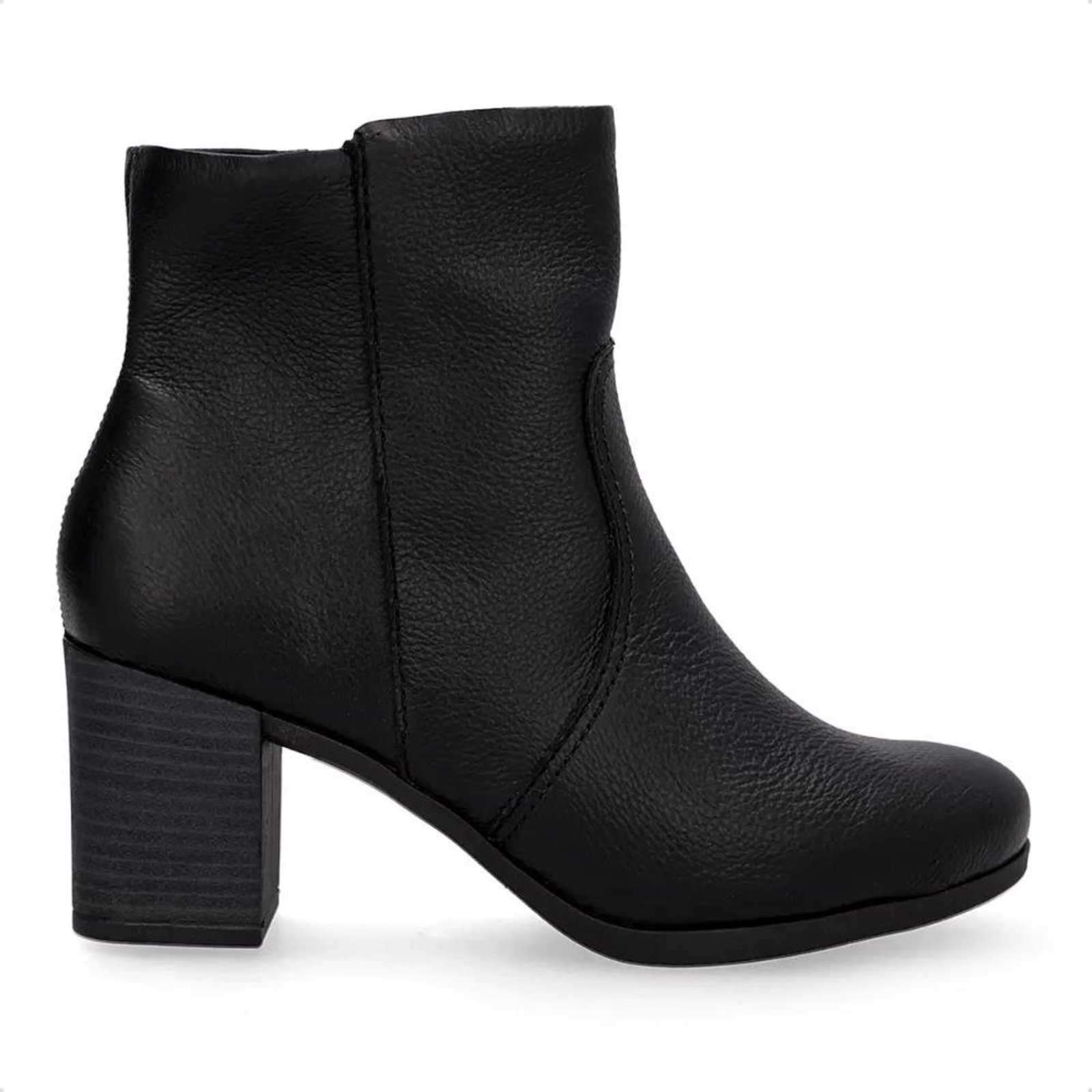 Bota Usaflex Feminina Em Couro Zíper AP05003 Preto