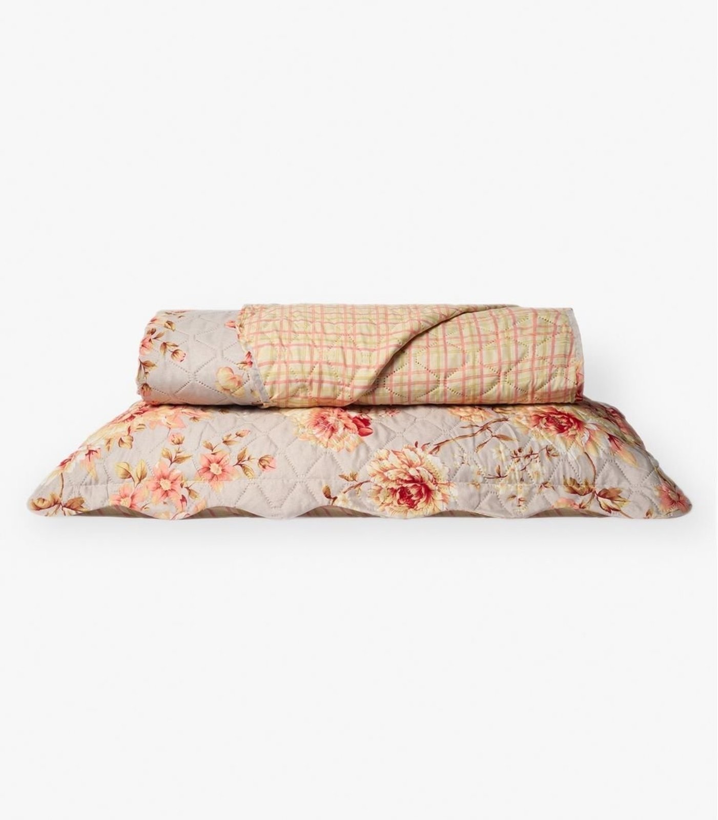 Cobreleito Casal Estampado Dupla Face Lepper Bege