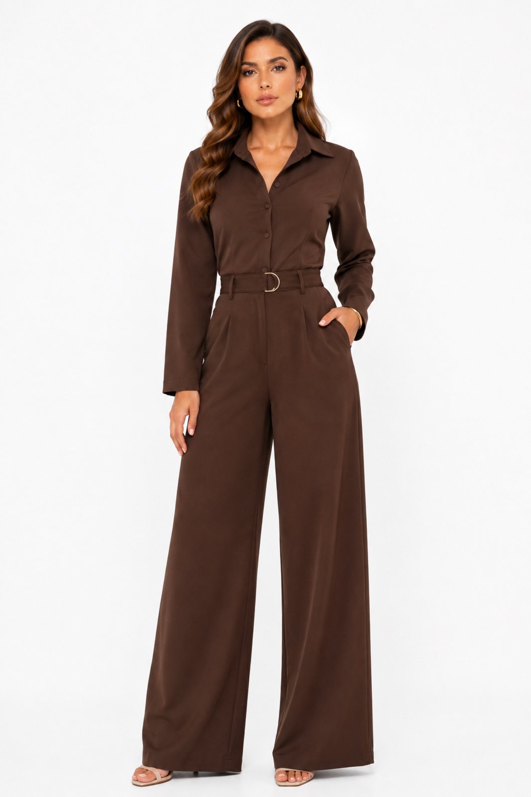 Conjunto Feminino D Bell Outlet Fashion Alfaiataria Clássico Chocolate