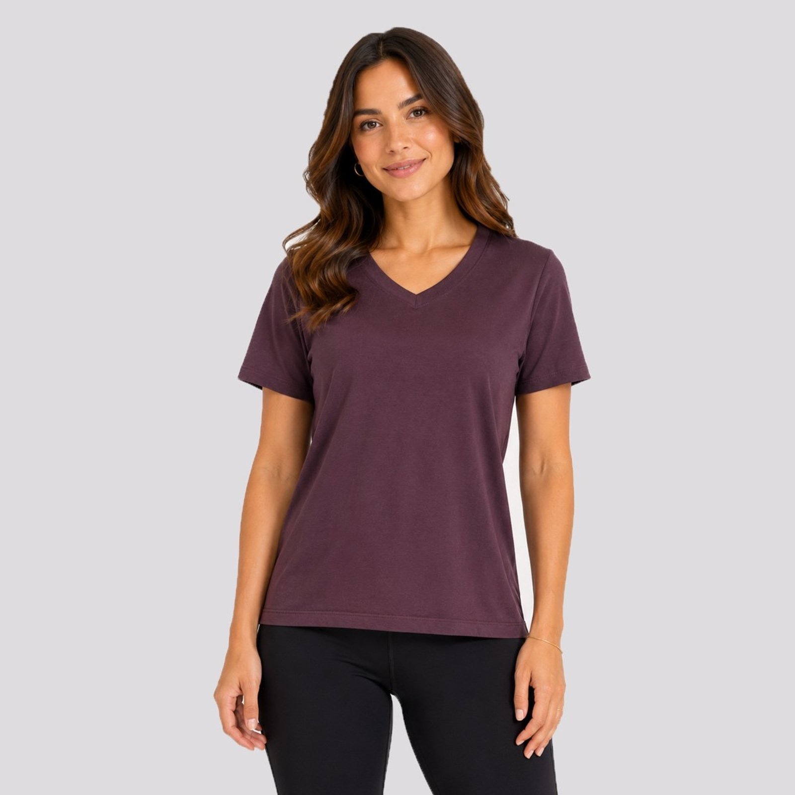 Camiseta Fila Regular V Basic Classic Feminina Marrom