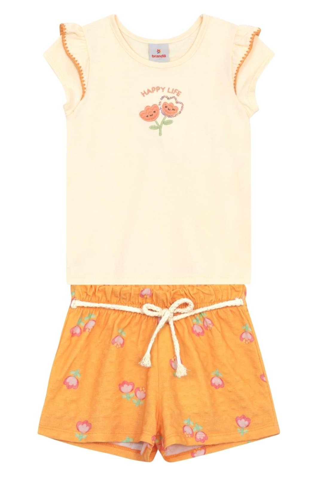 Infantil - Conjunto menina em meia malha Brandili