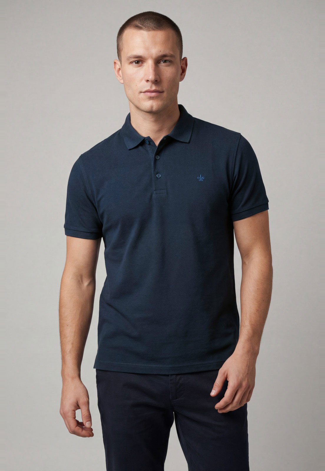 Polo Masculina Dudalina Clássica Azul