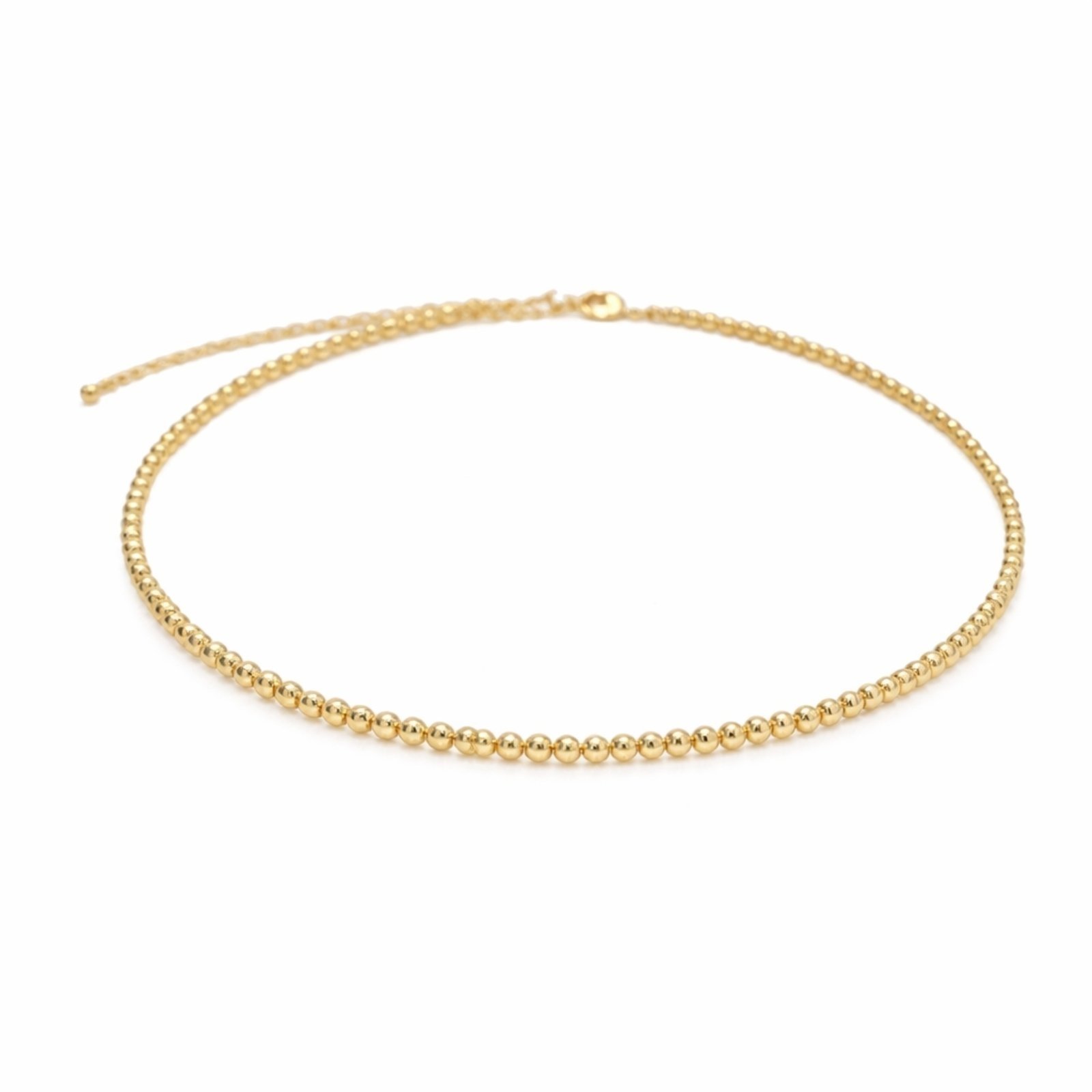 Vista 3 Choker Aro com Bolas Banhada a Ouro 18k Alexandra Michelassi Semijoias prata