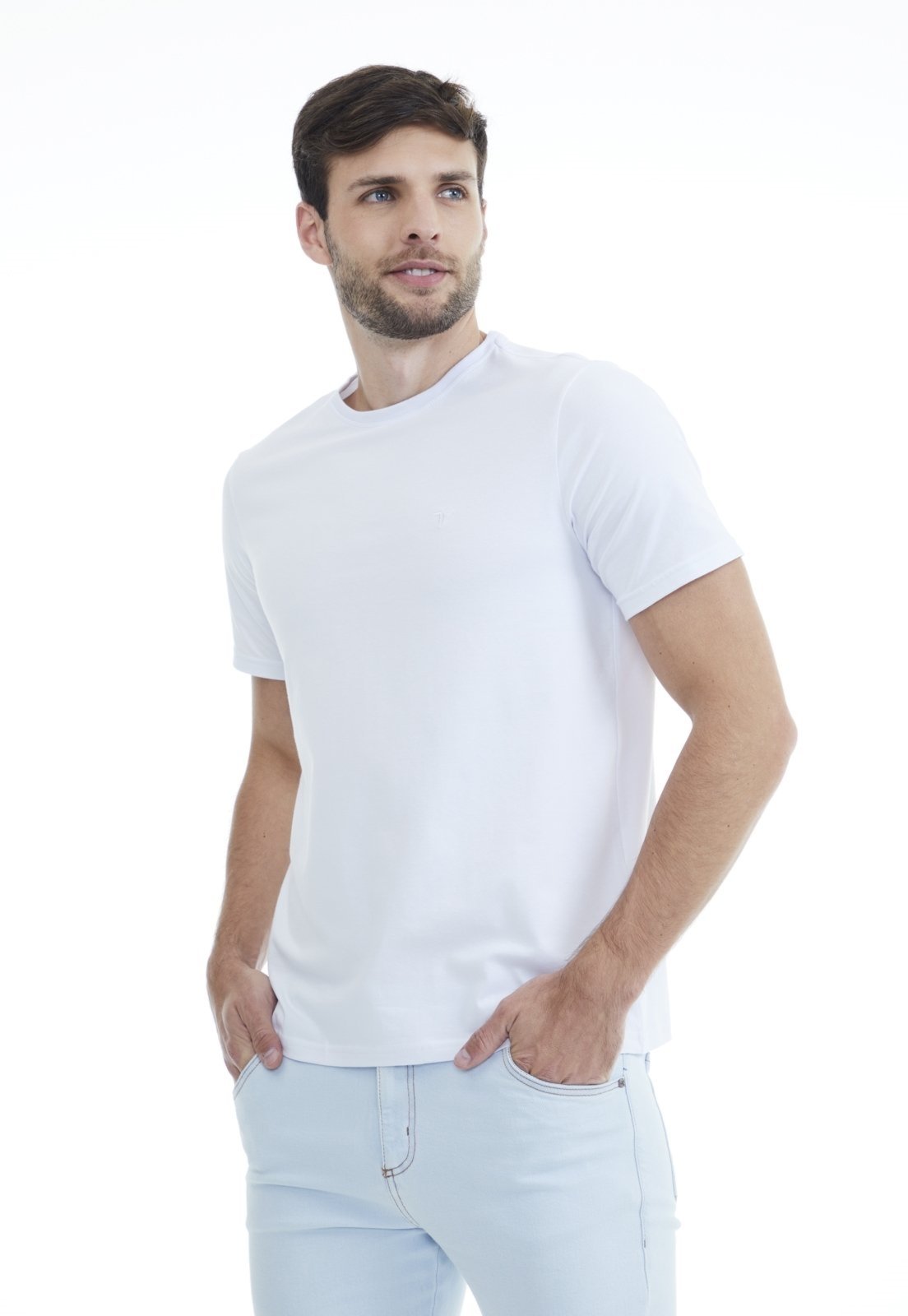 Camiseta Traymon Slim Com Elastano Branco