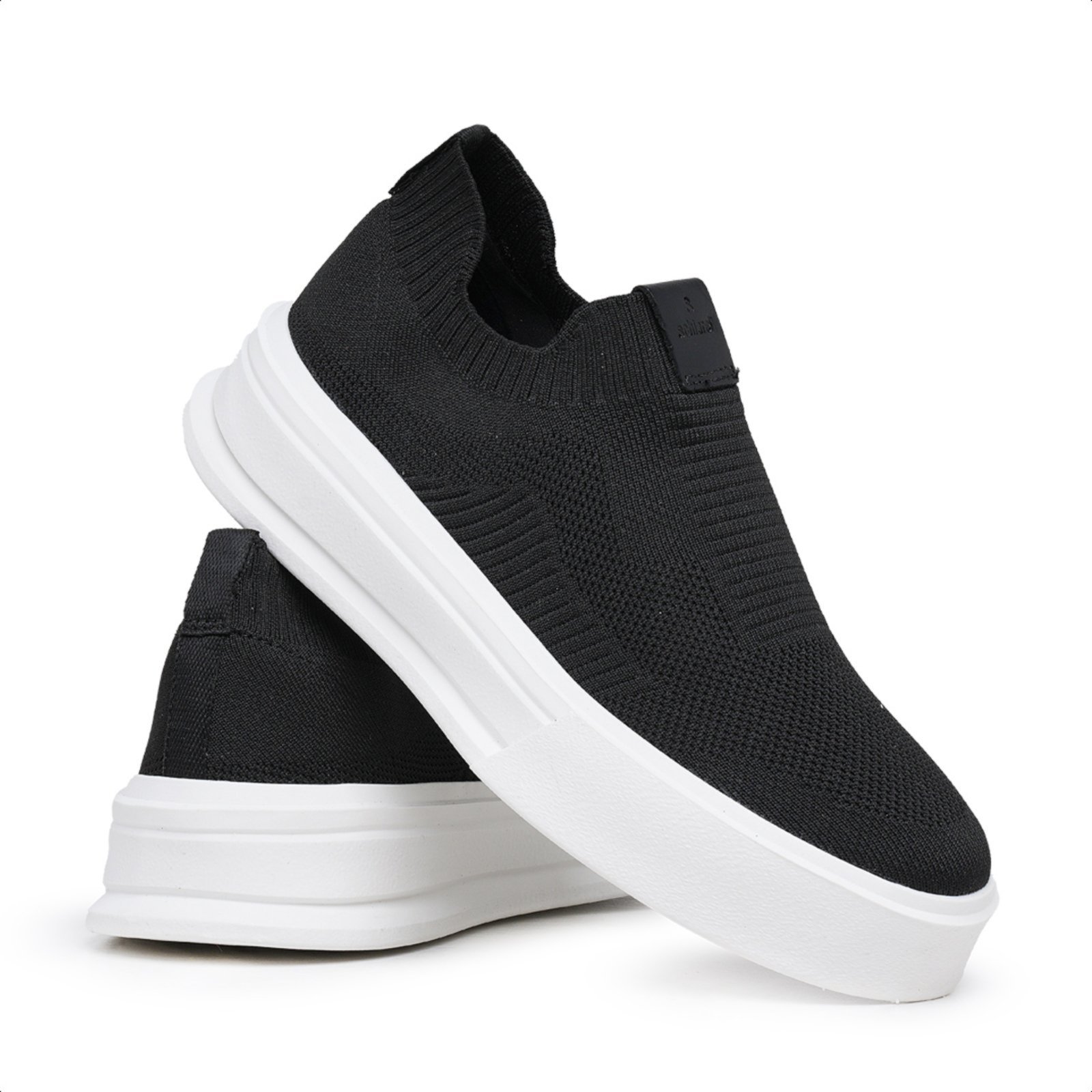 Sapatênis Masculino Knit Meia Preto Confortável Estiloso Casual 325 Schiareli