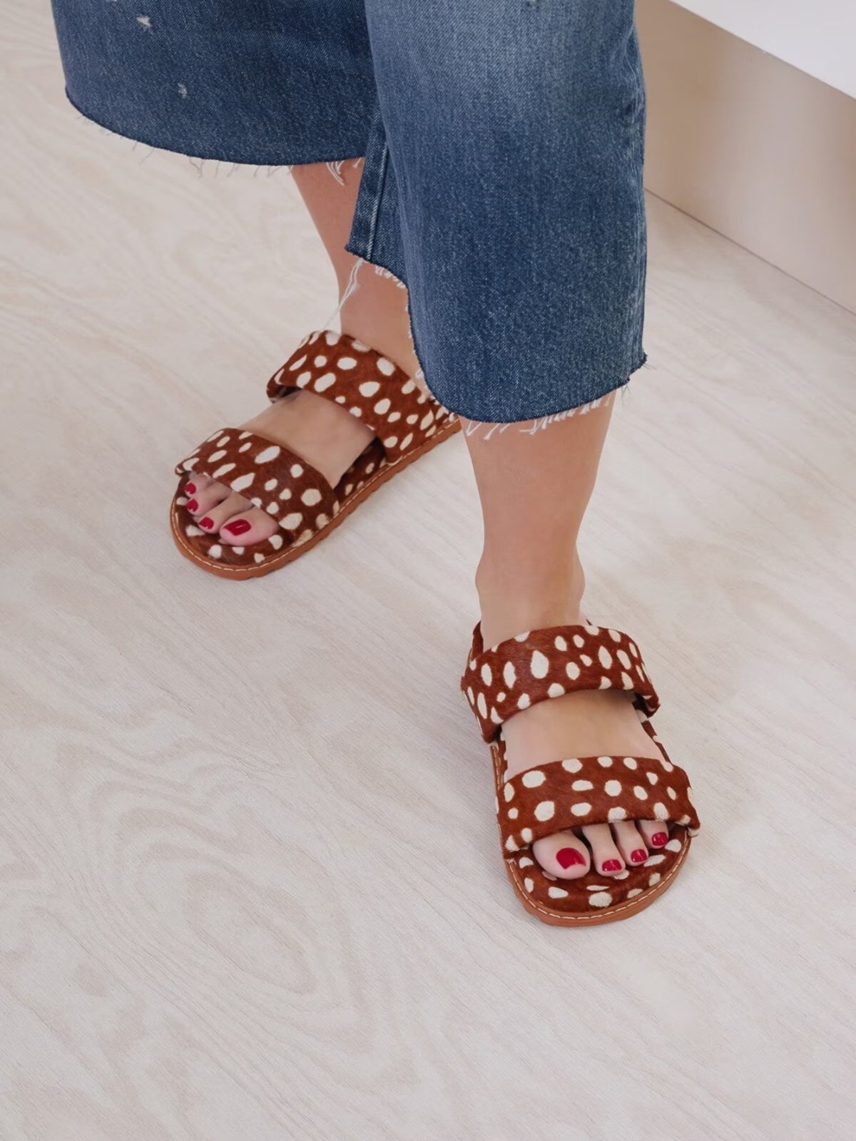 Papete Luiza Barcelos Animal Print Bambi Bege